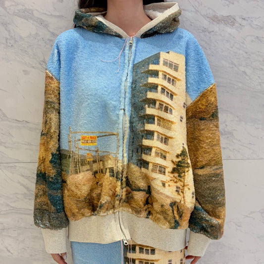 boa print zip-up parka / 風景 / ボアプリントジップパーカー