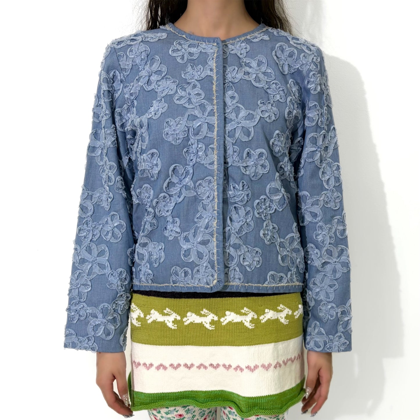 Flower Denim jacket / Blue / フラワーデニムジャケット