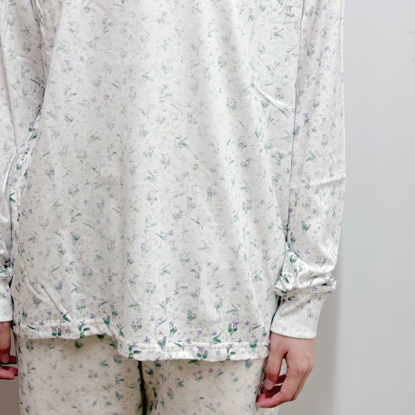fading flower top / white / フェイディングフラワーロングスリーブトップ