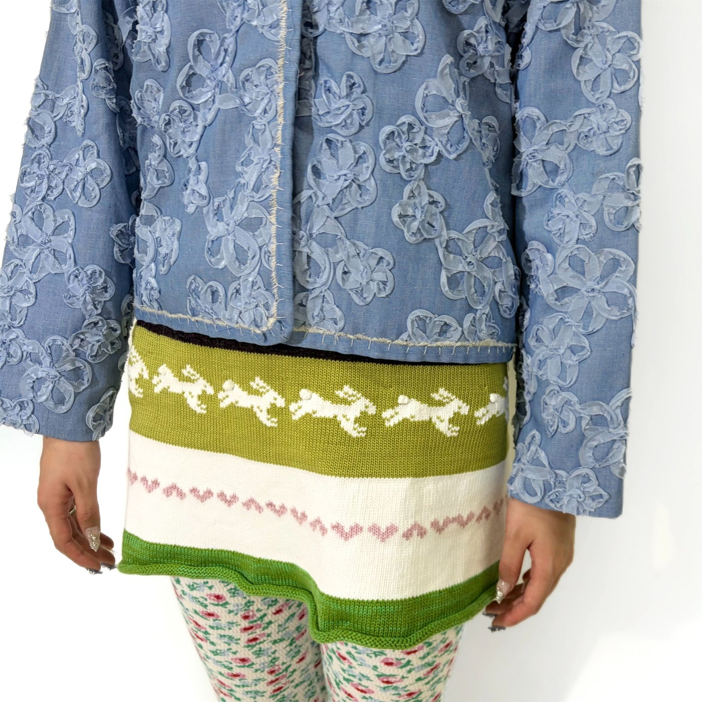 Flower Denim jacket / Blue / フラワーデニムジャケット