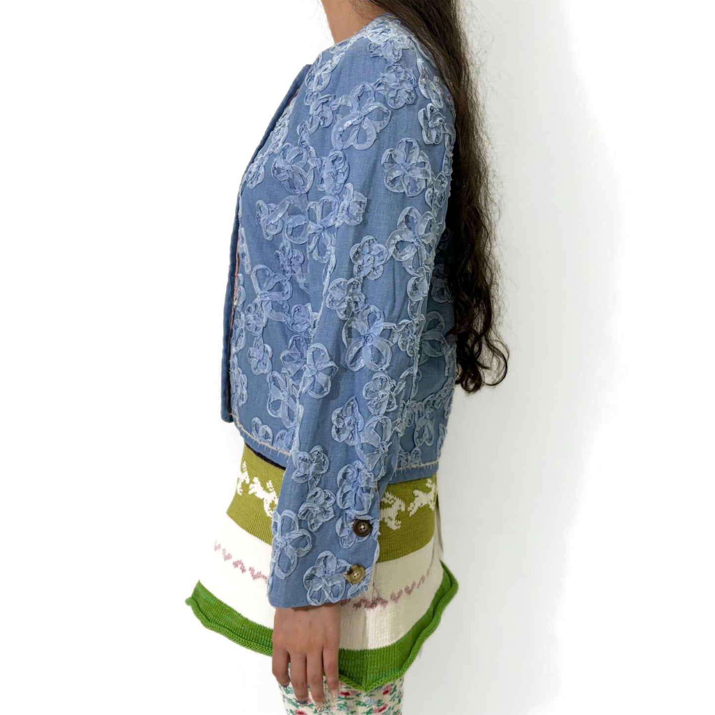 Flower Denim jacket / Blue / フラワーデニムジャケット