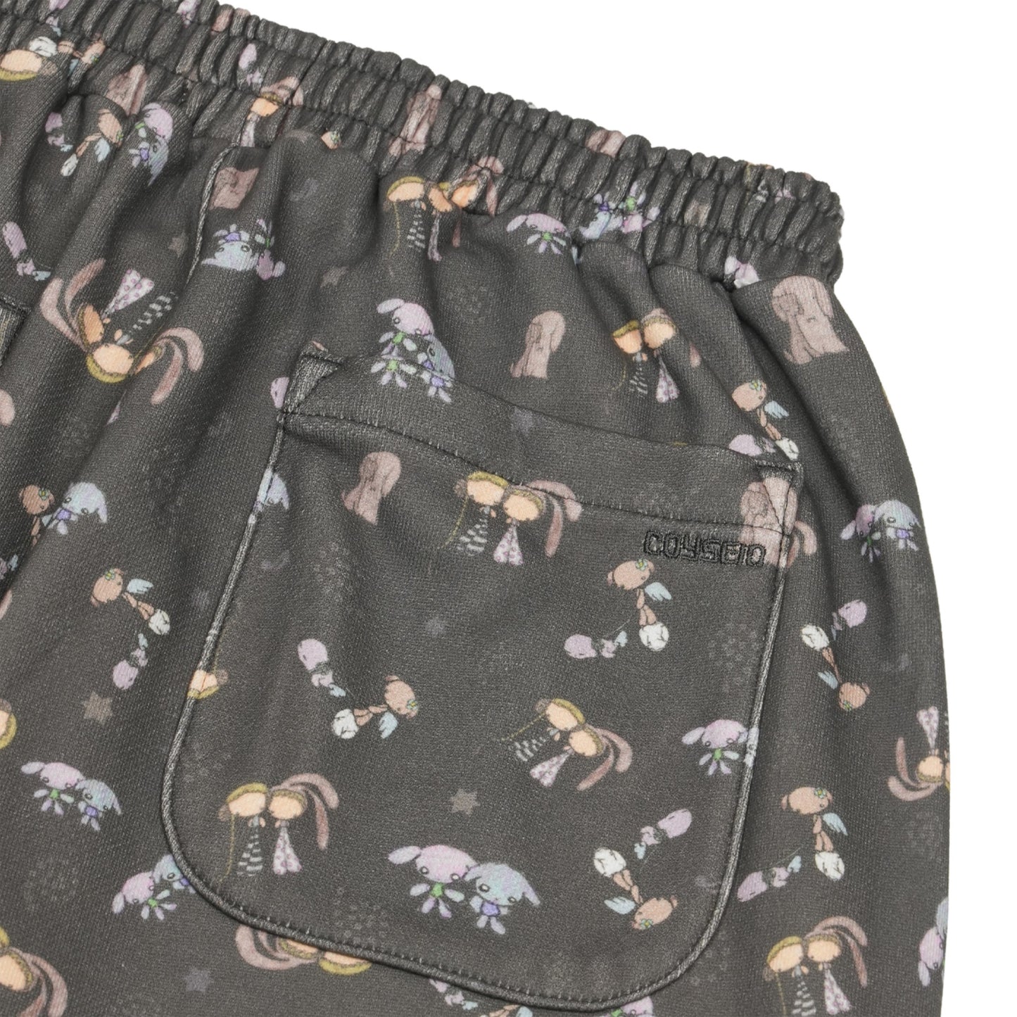 TEJI PATTERN SIDE BUTTON SWEAT PANTS / CHARCOAL / グラフィックプリントスウェット