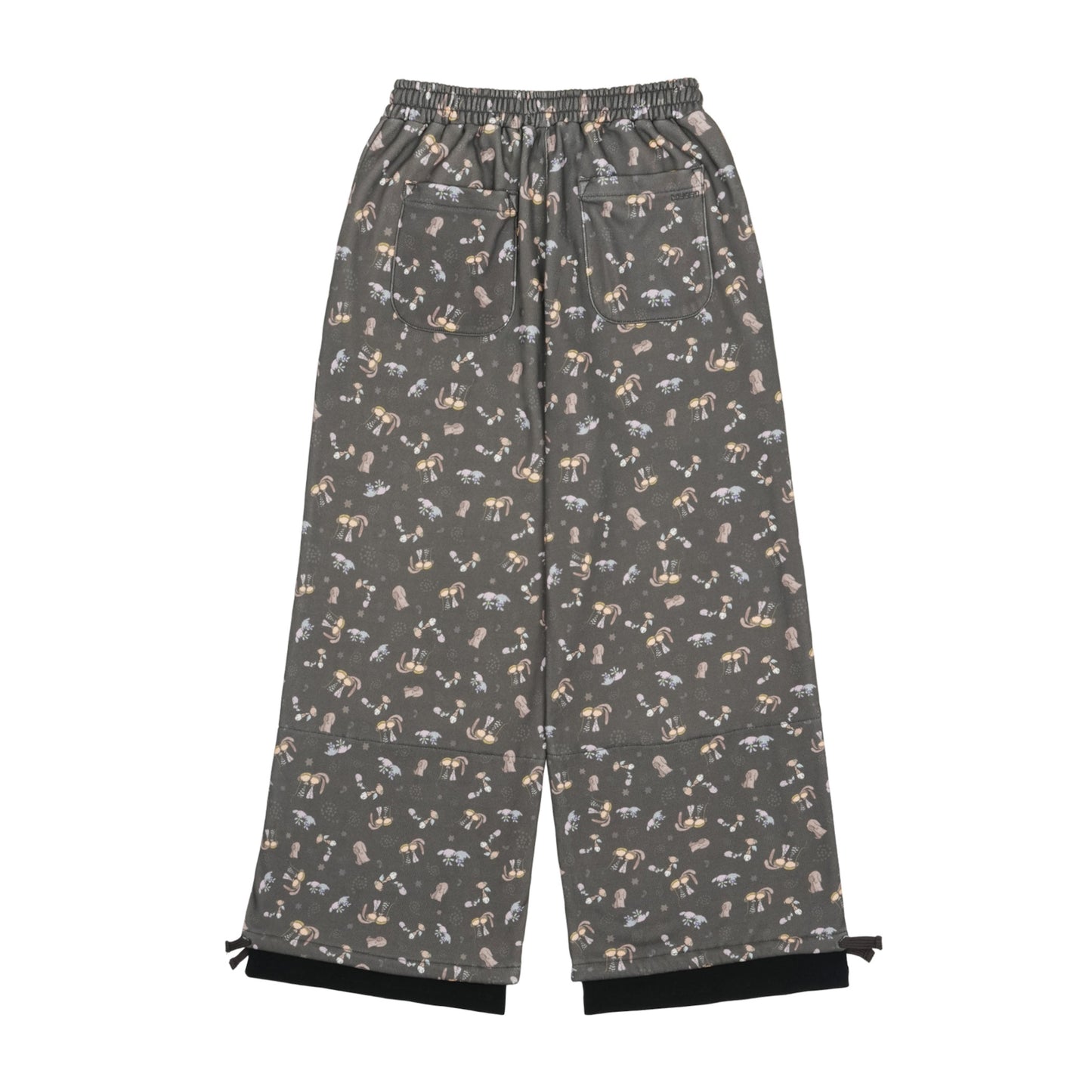 TEJI PATTERN SIDE BUTTON SWEAT PANTS / CHARCOAL / グラフィックプリントスウェット