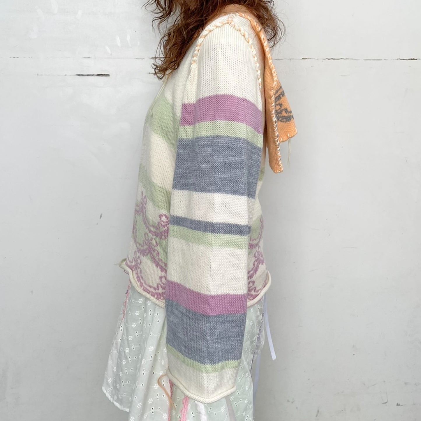 knit sailor jumper / Cream mix / ニットセーラートップ