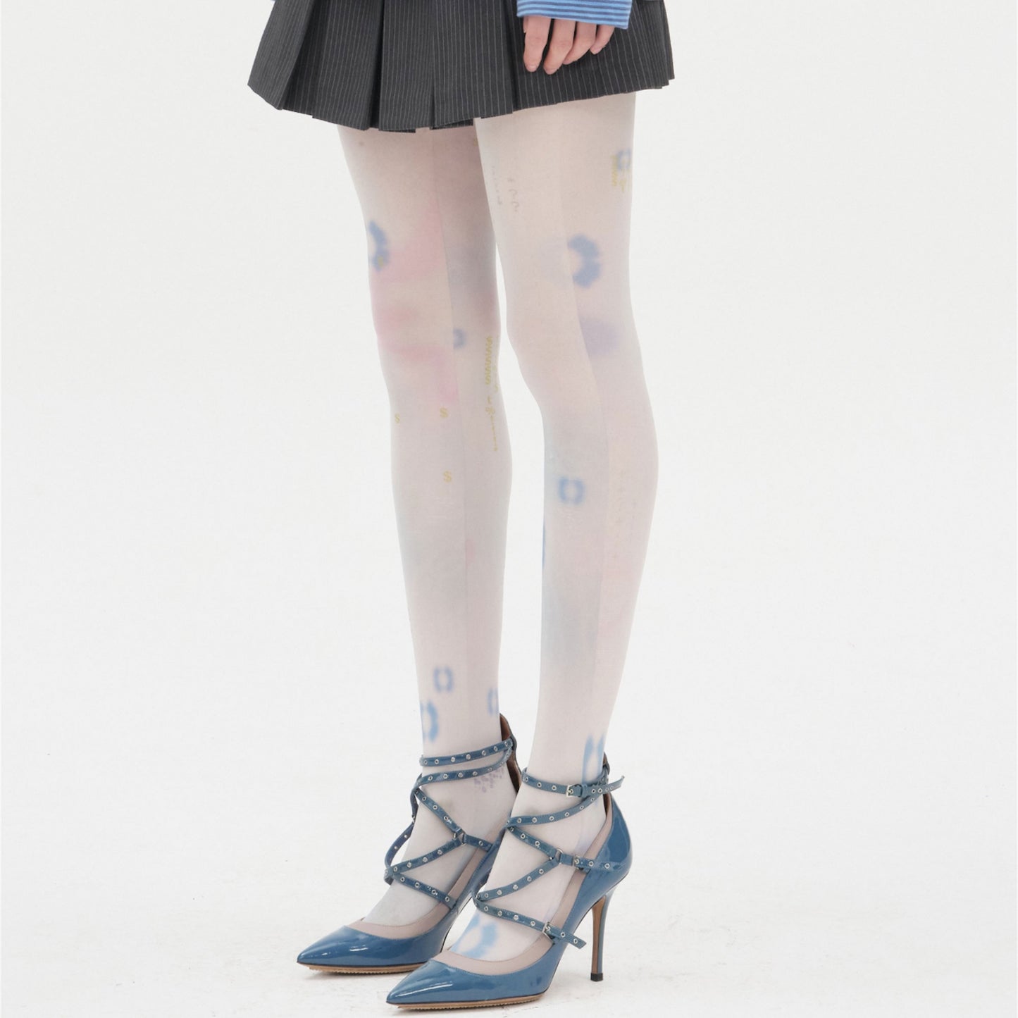 Soft Trace Tights / Blue / グラフィックタイツ