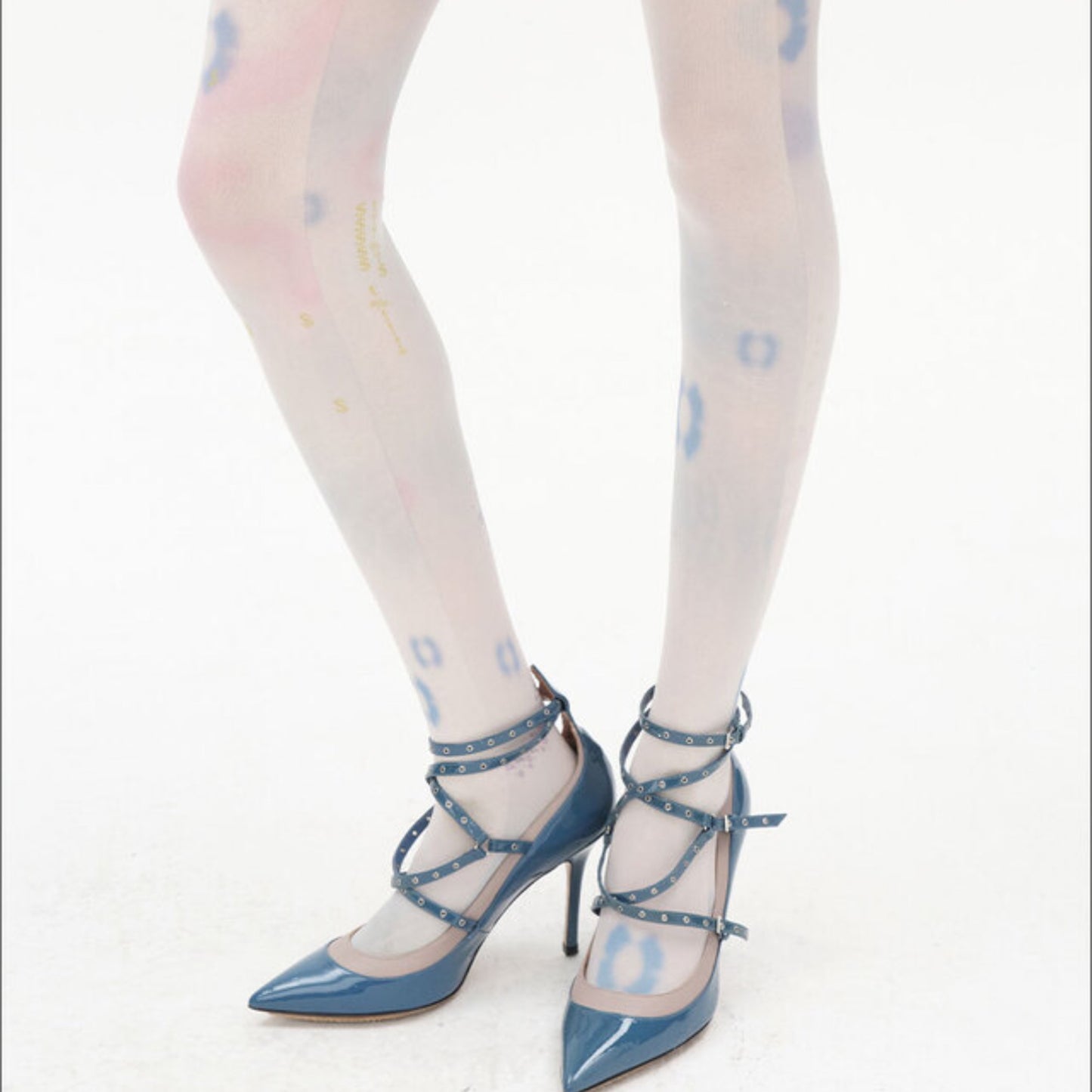 Soft Trace Tights / Blue / グラフィックタイツ