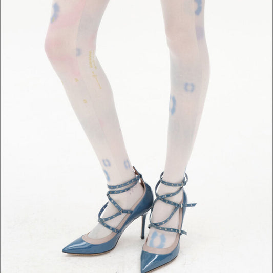 Soft Trace Tights / Blue / グラフィックタイツ