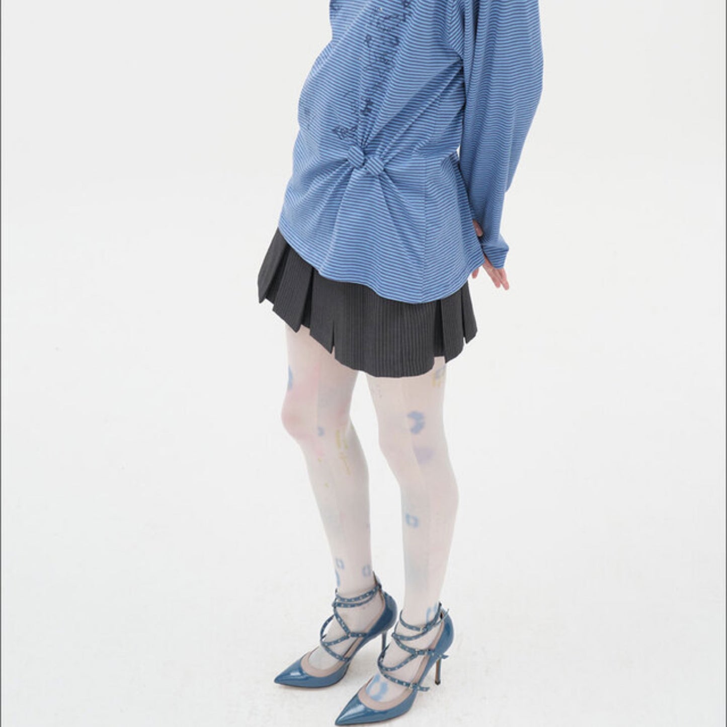 Soft Trace Tights / Blue / グラフィックタイツ