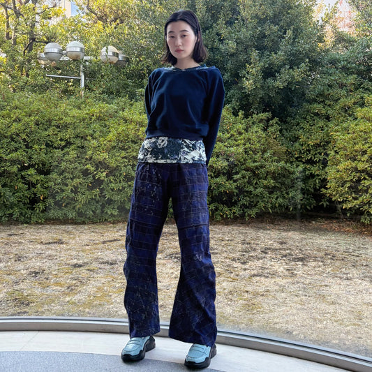 curve plaid pattern lounge pants / house and shine hand print / カーブパンツ