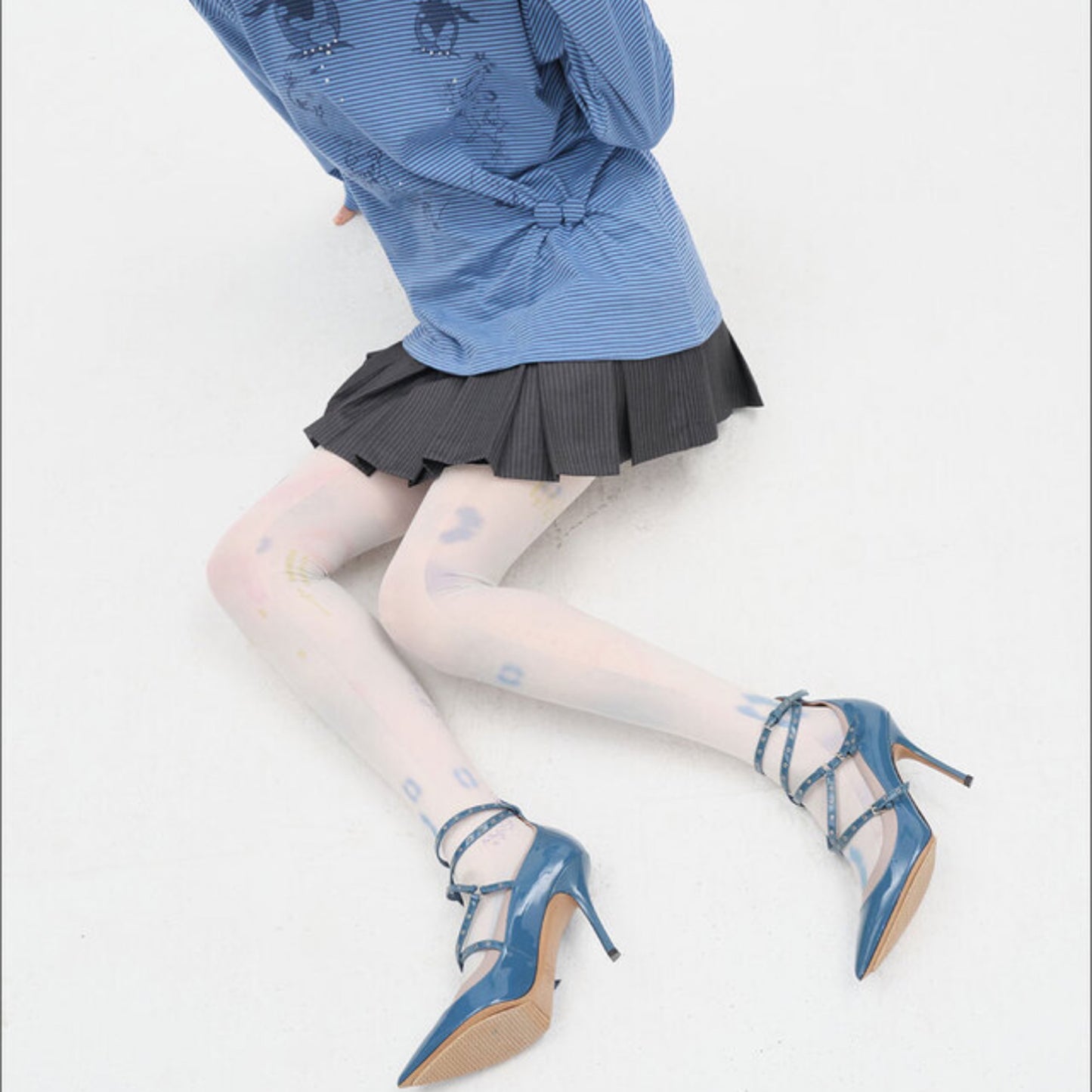 Soft Trace Tights / Blue / グラフィックタイツ