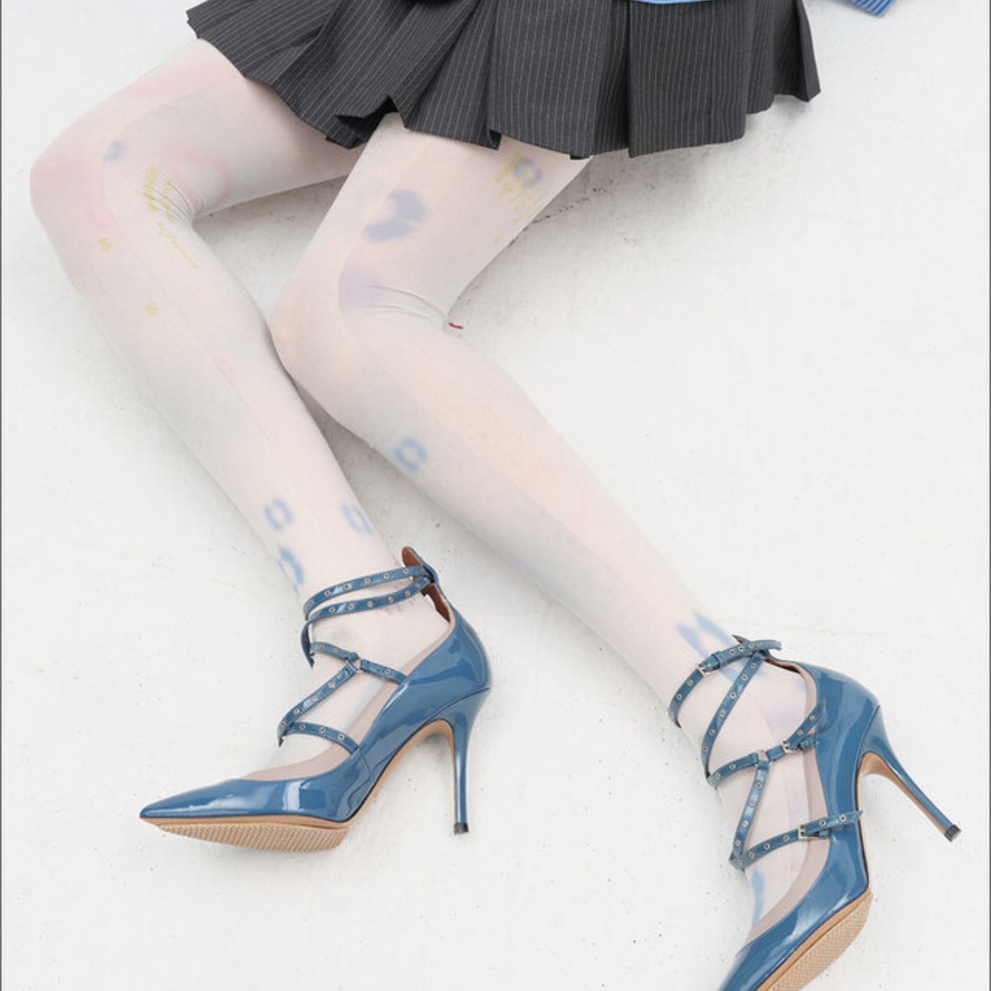 Soft Trace Tights / Blue / グラフィックタイツ
