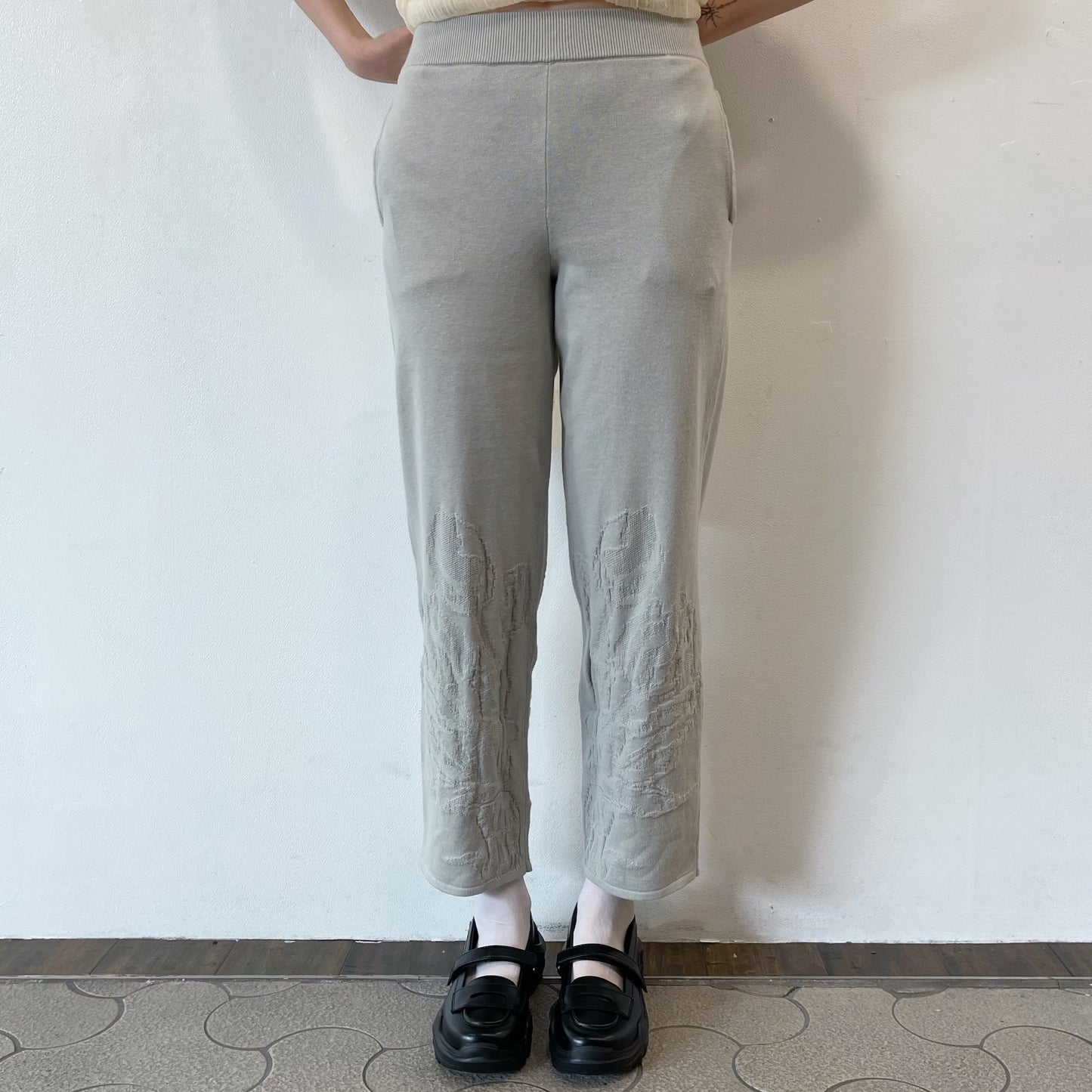 tulip knit pants / gray / チューリップニットパンツ