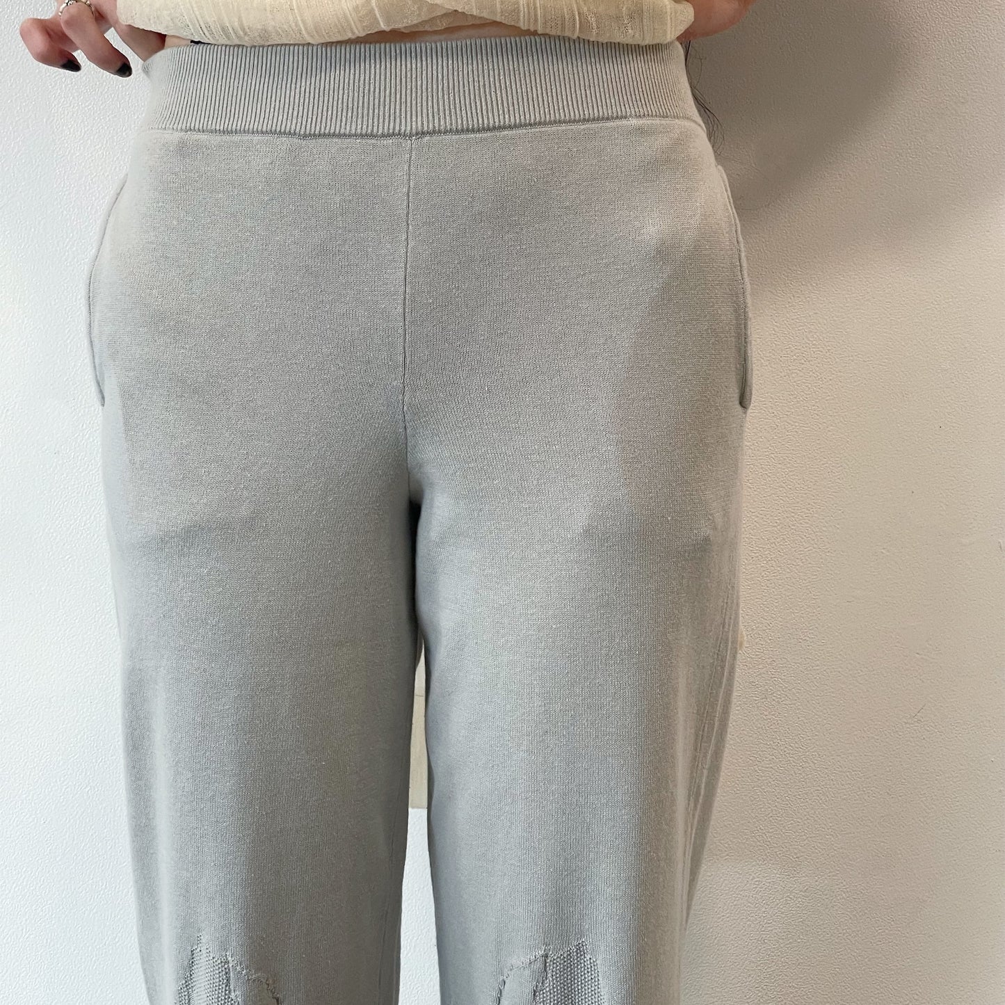 tulip knit pants / gray / チューリップニットパンツ