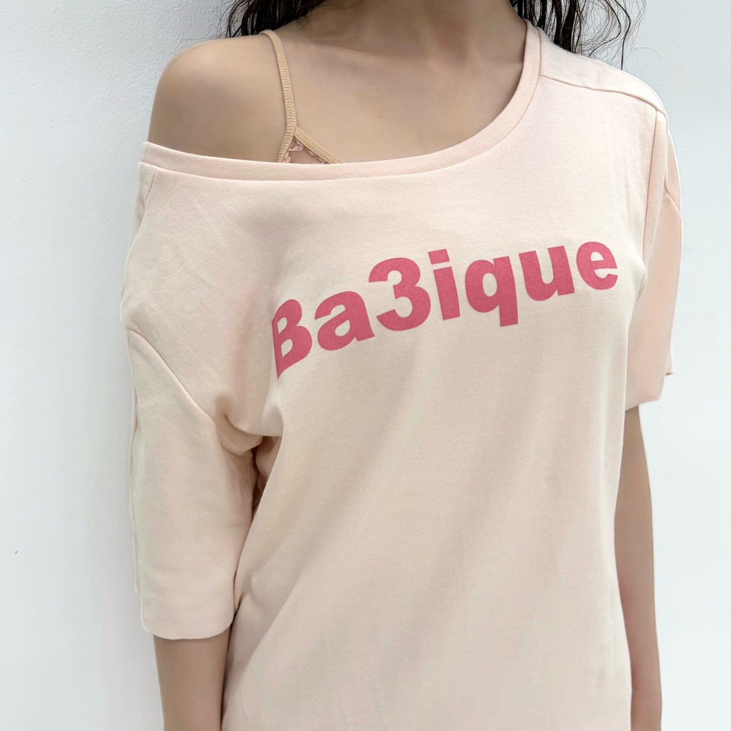 [fe.3] loose logo t-shirt / peach / ルーズロゴTシャツ