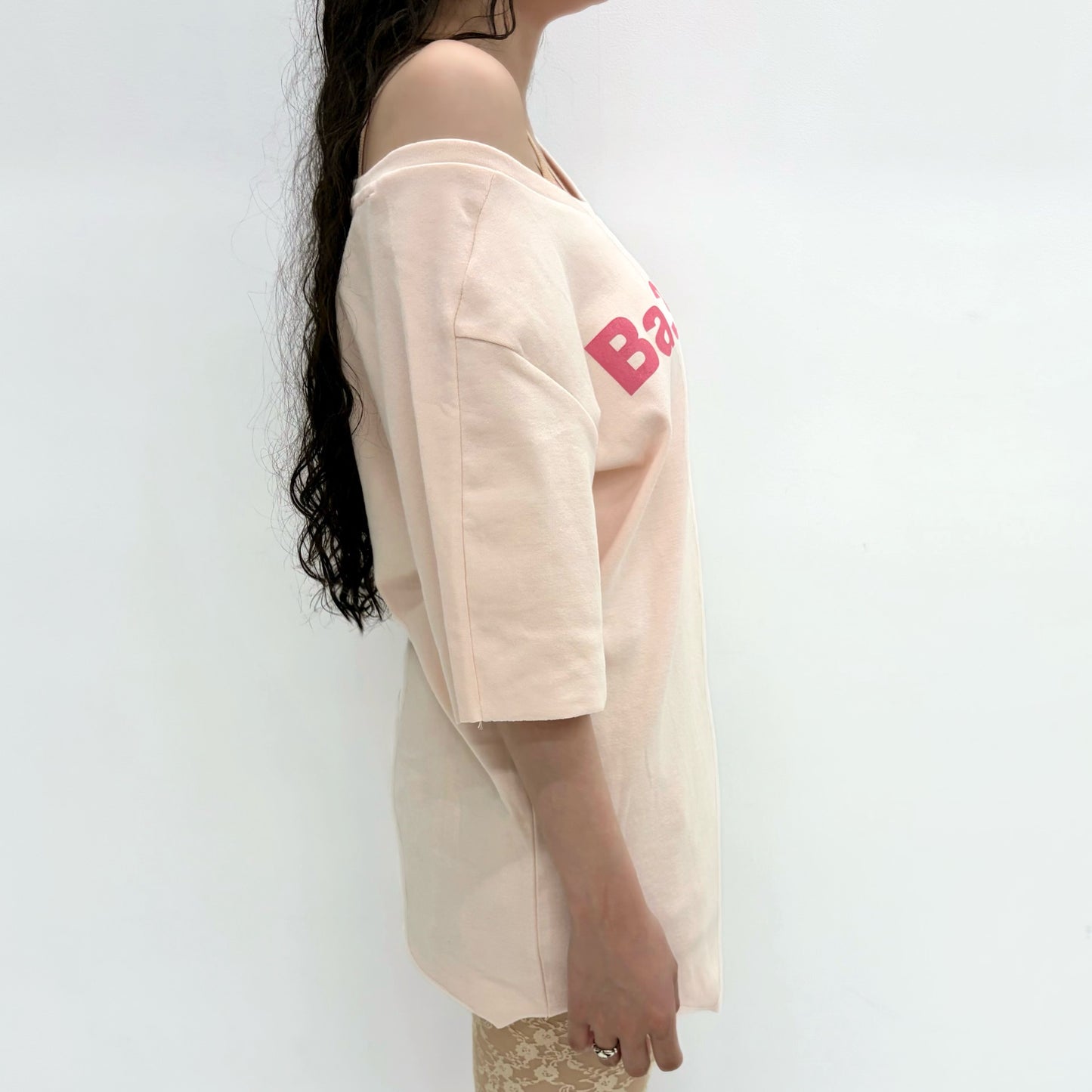 [fe.3] loose logo t-shirt / peach / ルーズロゴTシャツ