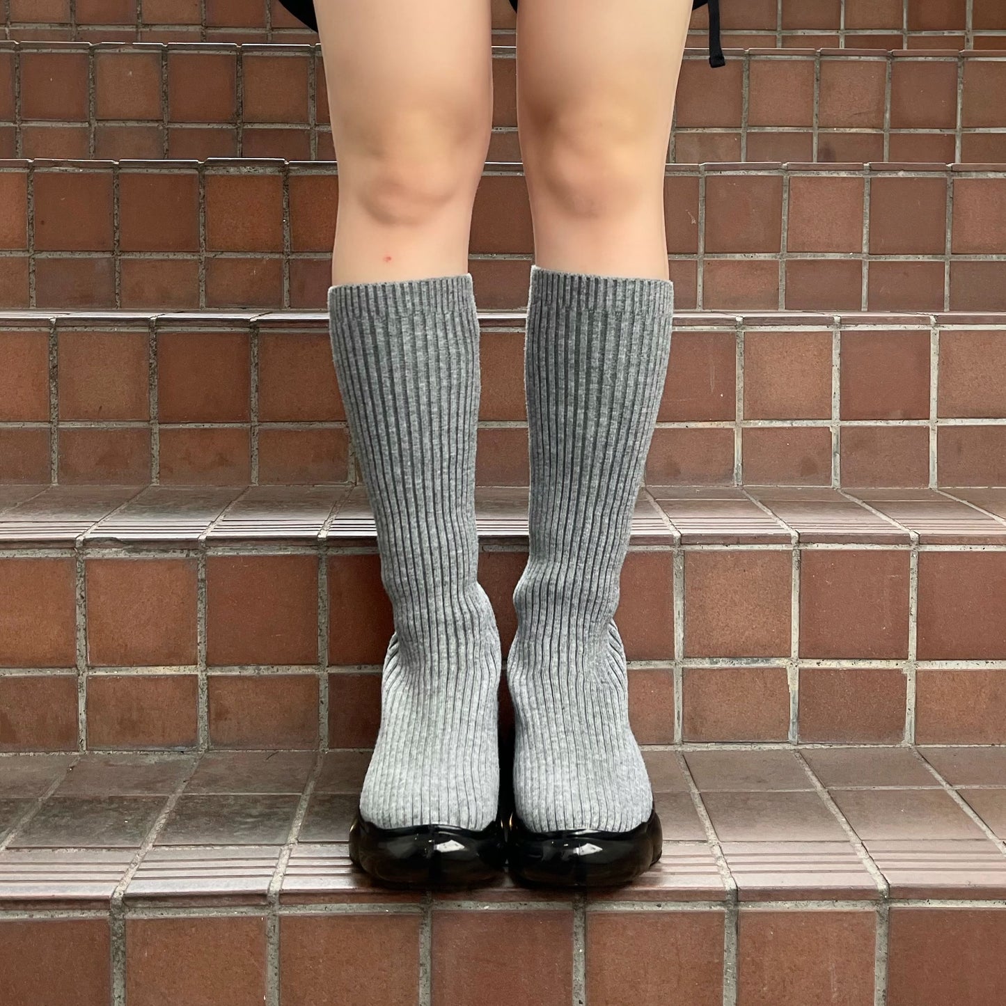 JEWELRY SOCKS / GRAY / ハイソックスシューズ