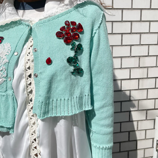 Jewelry cardigan / Mint / ジュエリーカーディガン
