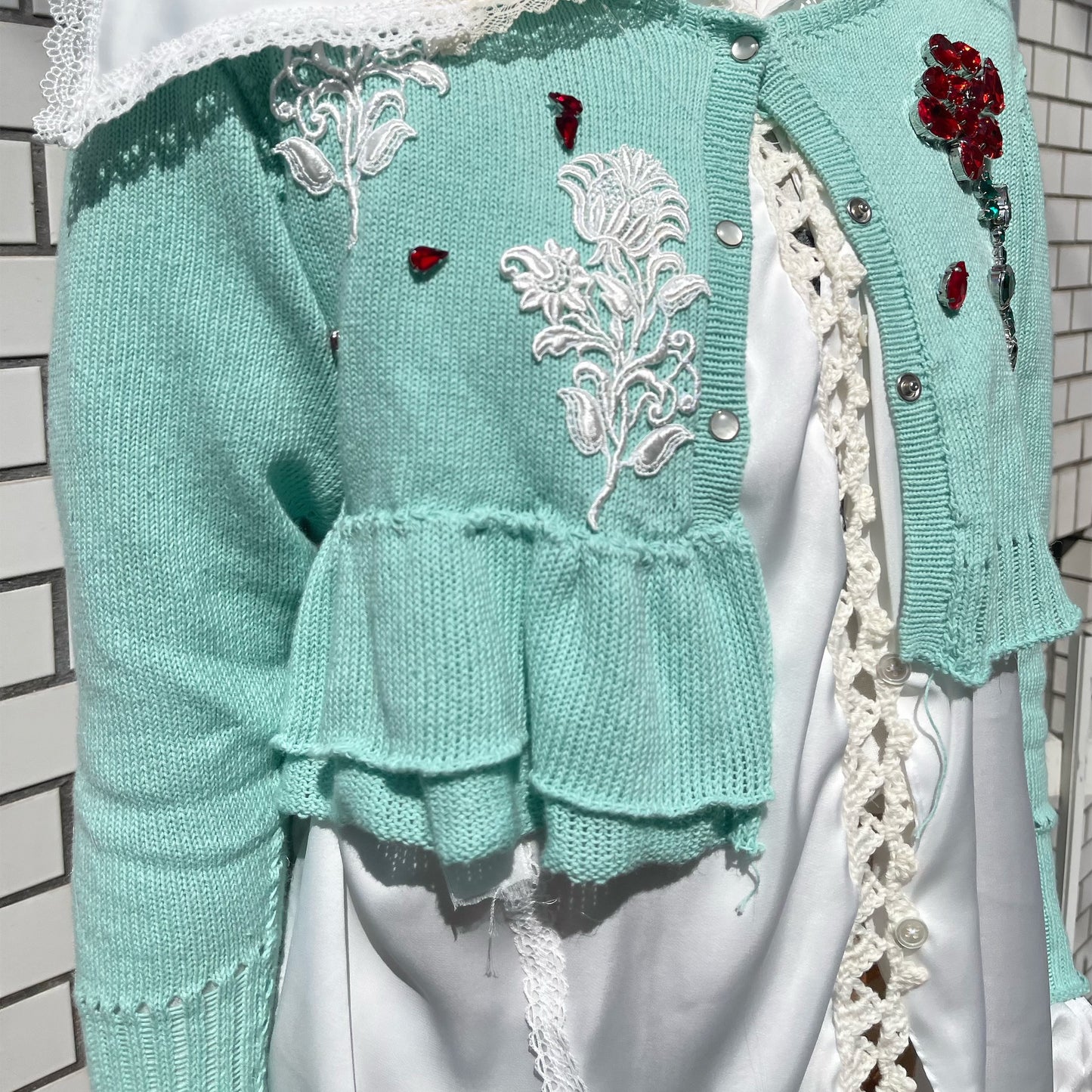 Jewelry cardigan / Mint / ジュエリーカーディガン