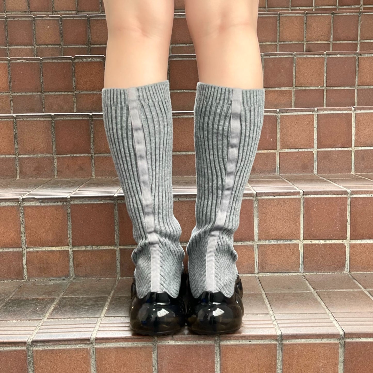JEWELRY SOCKS / GRAY / ハイソックスシューズ