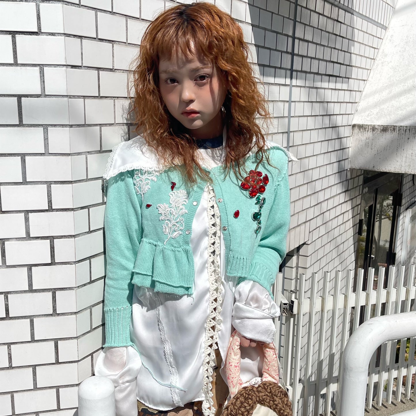 Jewelry cardigan / Mint / ジュエリーカーディガン