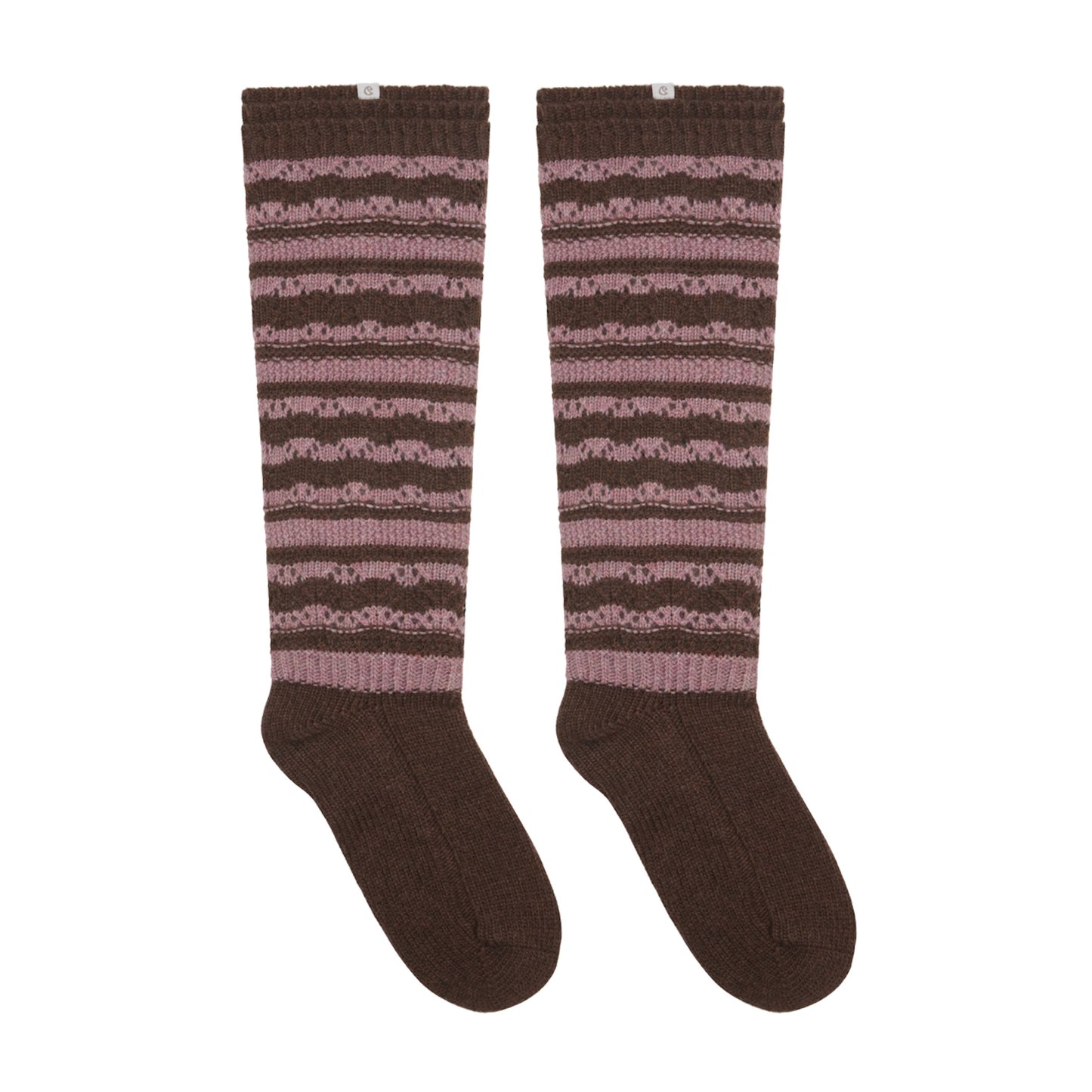 STRIPED MORI KNEE SOCKS / BROWN / ストライプソックス