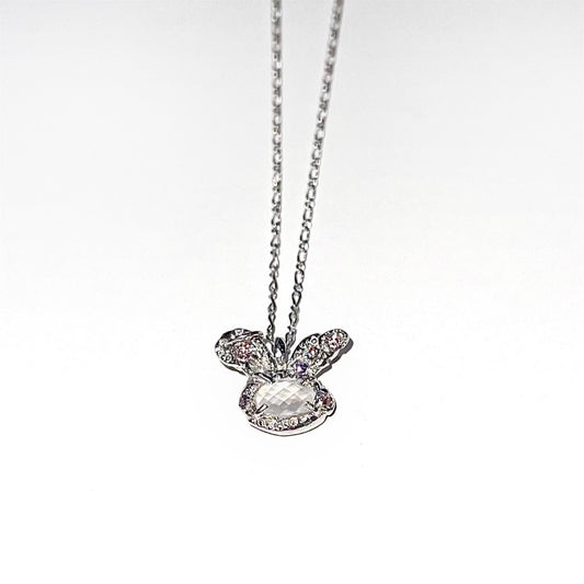 rabbit necklace / zirconia x moon stone / うさぎネックレス