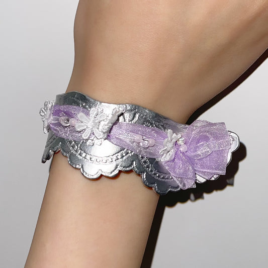 lace bangle / Flower purple / レースバングル