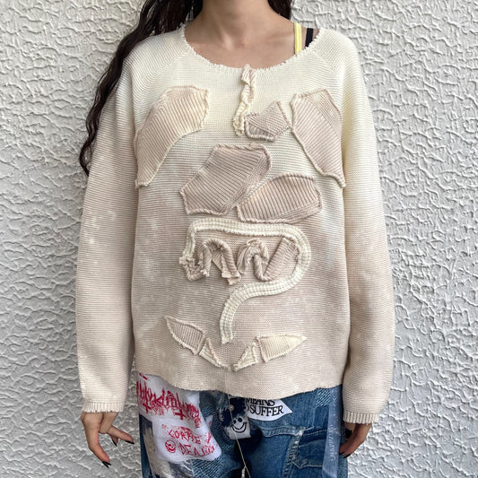 【TONII MONDO】-organ knit / Cream / オーガンニット