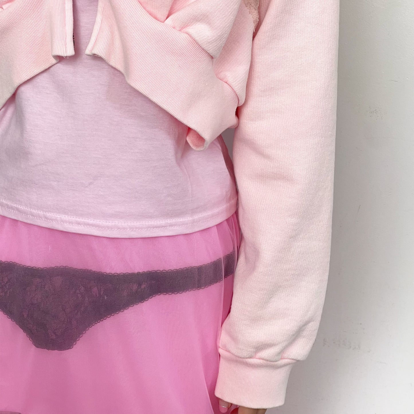 LACE PARKER / PINK / レースフーディー