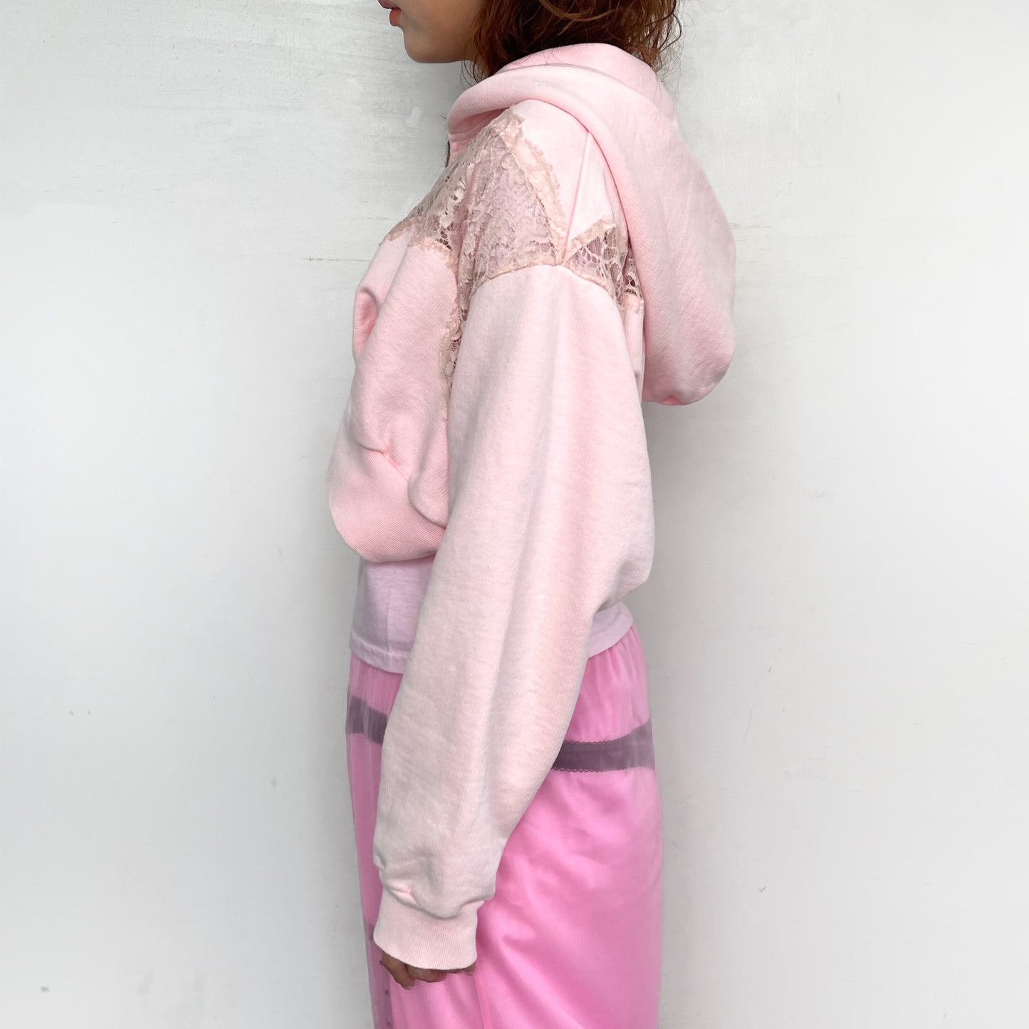 LACE PARKER / PINK / レースフーディー