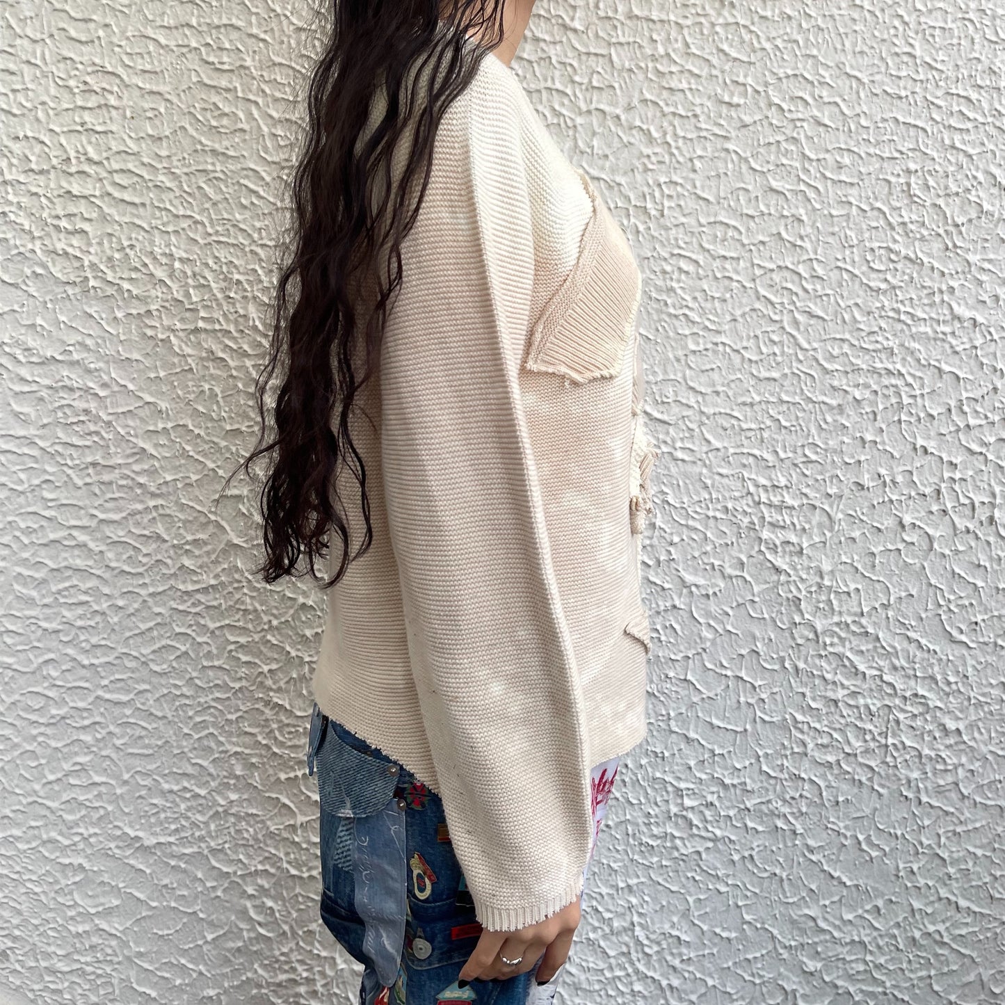 【TONII MONDO】-organ knit / Cream / オーガンニット