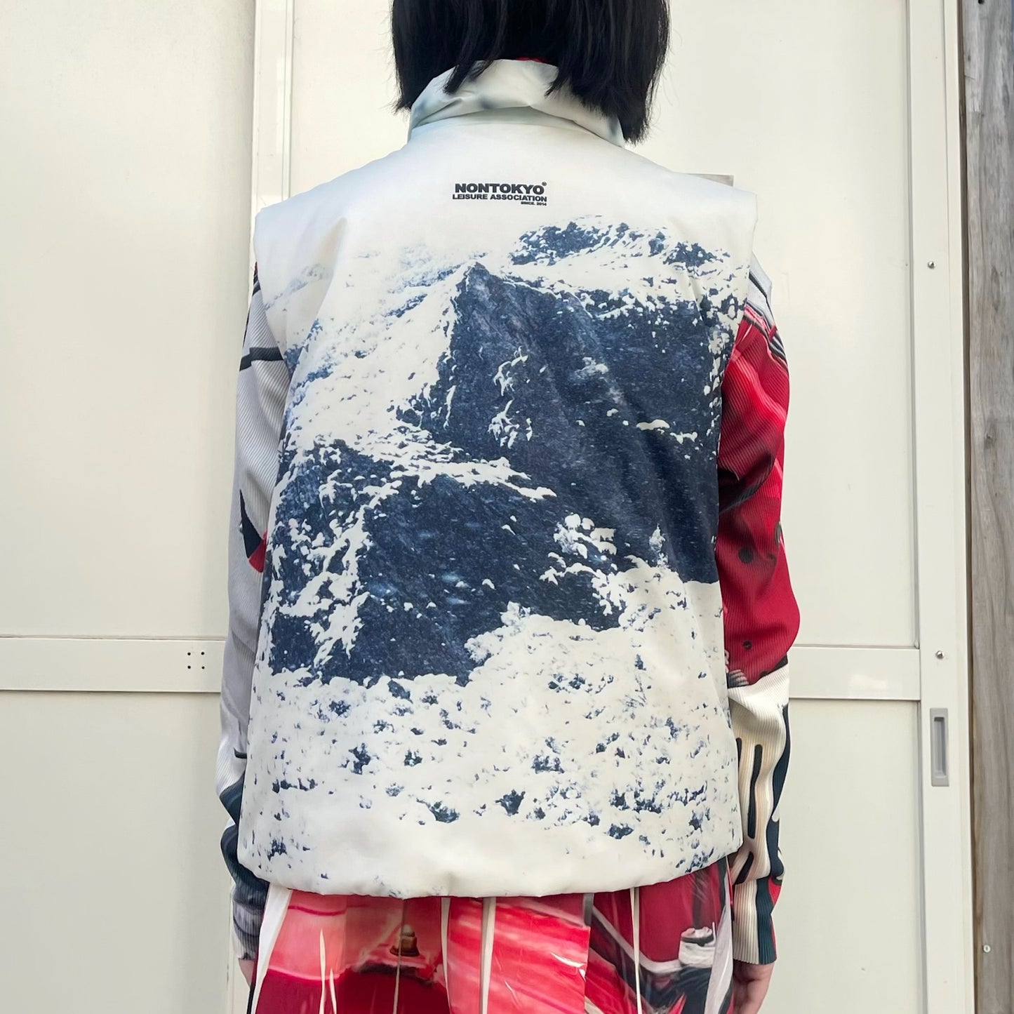REVERSIBLE PADDING VEST / SNOW x RED / リバーシブル中綿ベスト