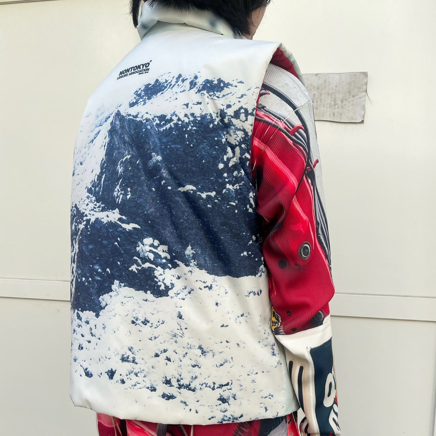 REVERSIBLE PADDING VEST / SNOW x RED / リバーシブル中綿ベスト