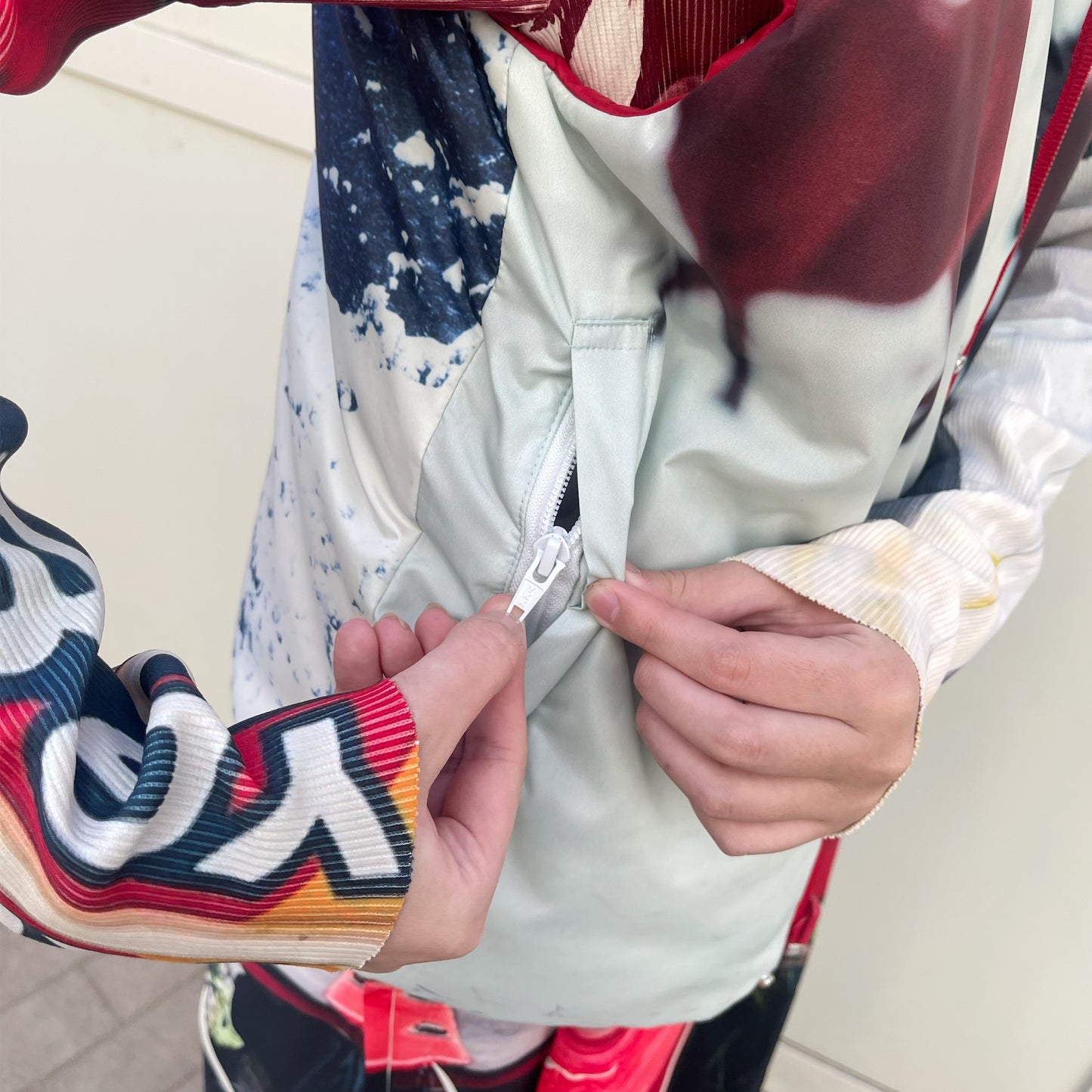 REVERSIBLE PADDING VEST / SNOW x RED / リバーシブル中綿ベスト