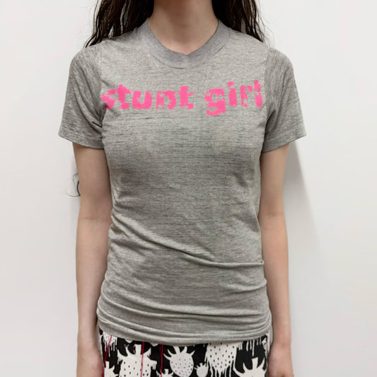 Grey marl stunt girl tee / エアブラシTシャツ