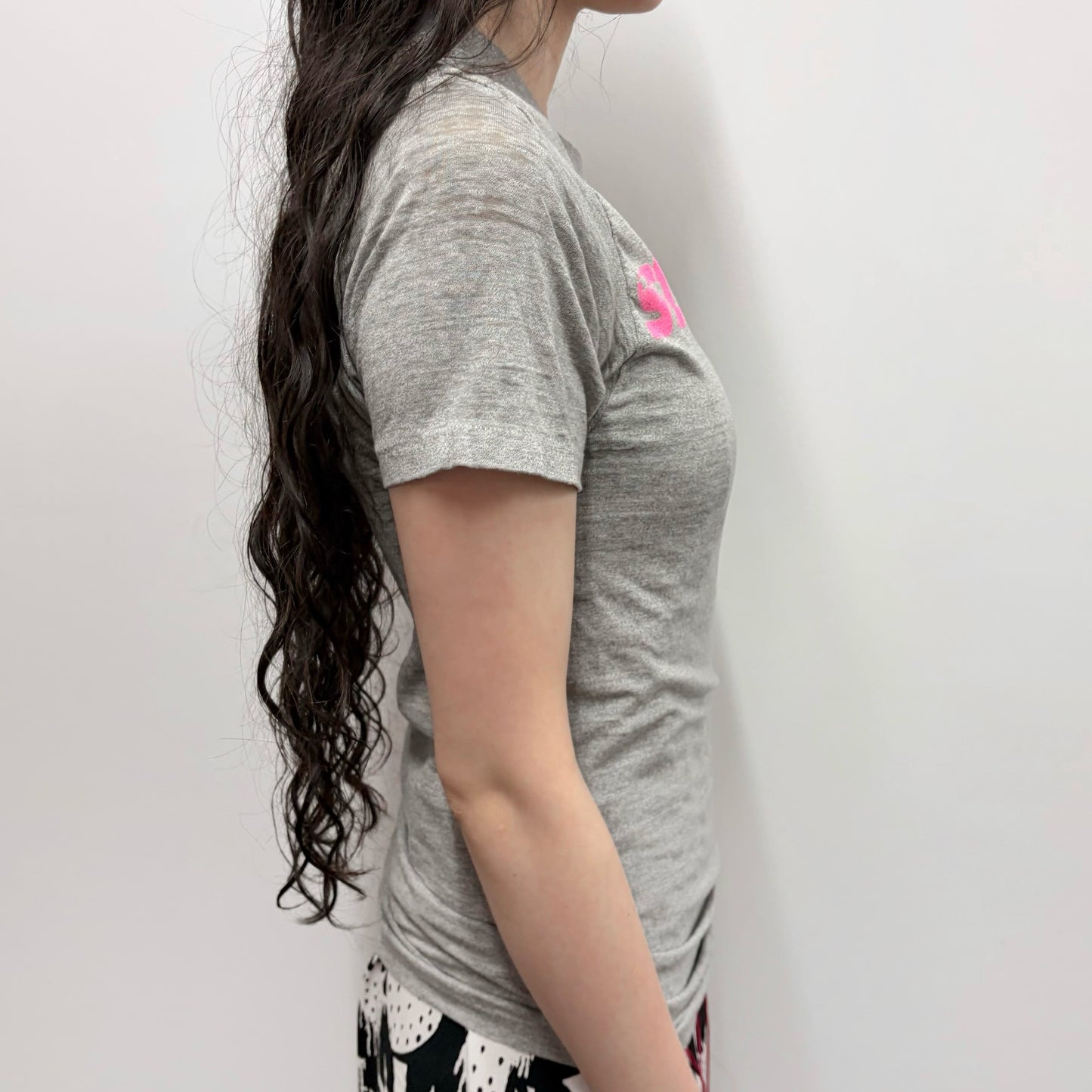 Grey marl stunt girl tee / エアブラシTシャツ