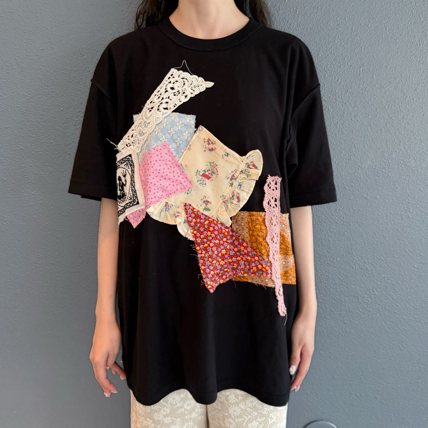 Patchwork tshirts / Black D / パッチワークTシャツ