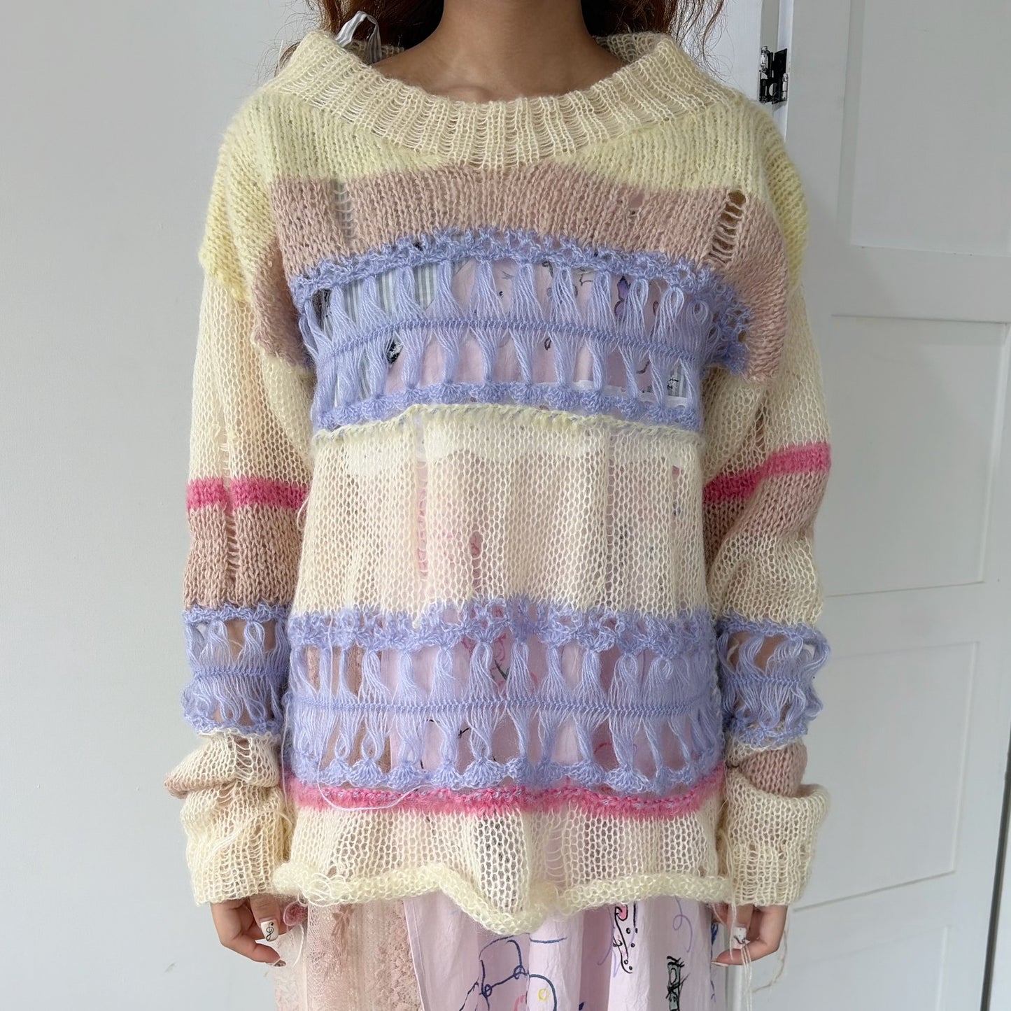Mohair border knit / Ivory / モヘアボーダーニット