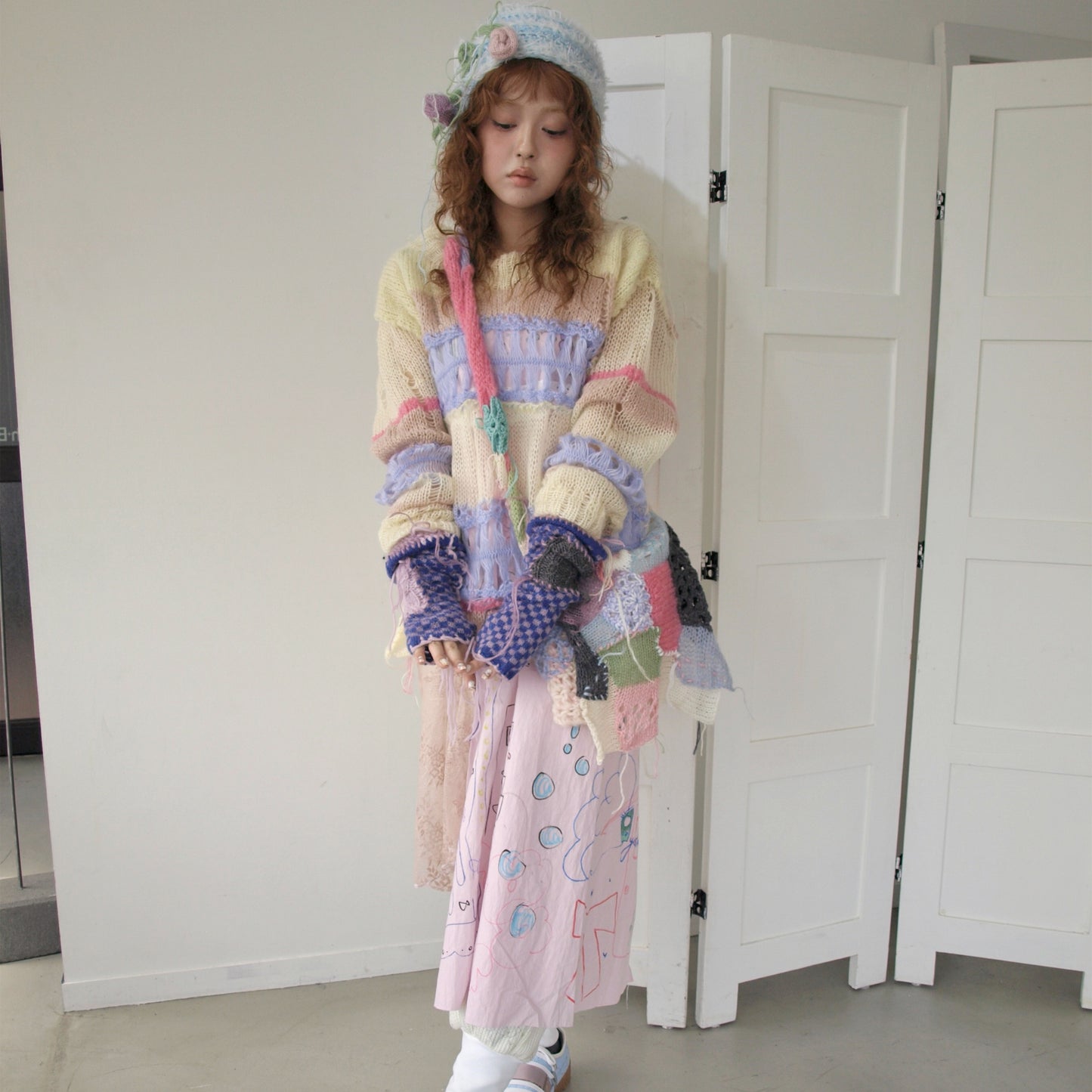 Mohair border knit / Ivory / モヘアボーダーニット