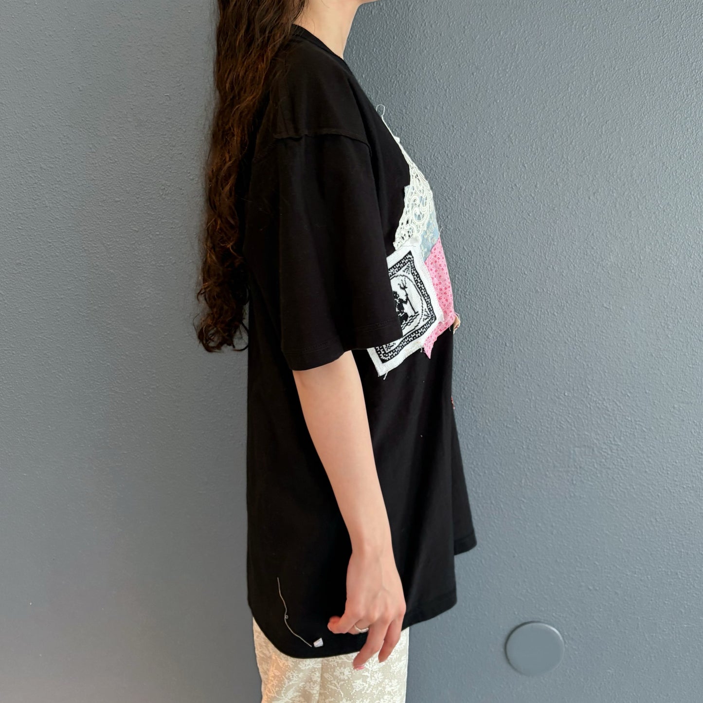 Patchwork tshirts / Black D / パッチワークTシャツ