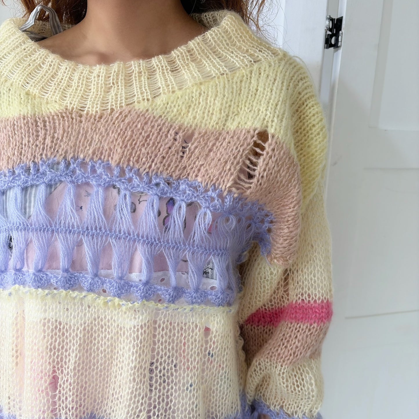 Mohair border knit / Ivory / モヘアボーダーニット