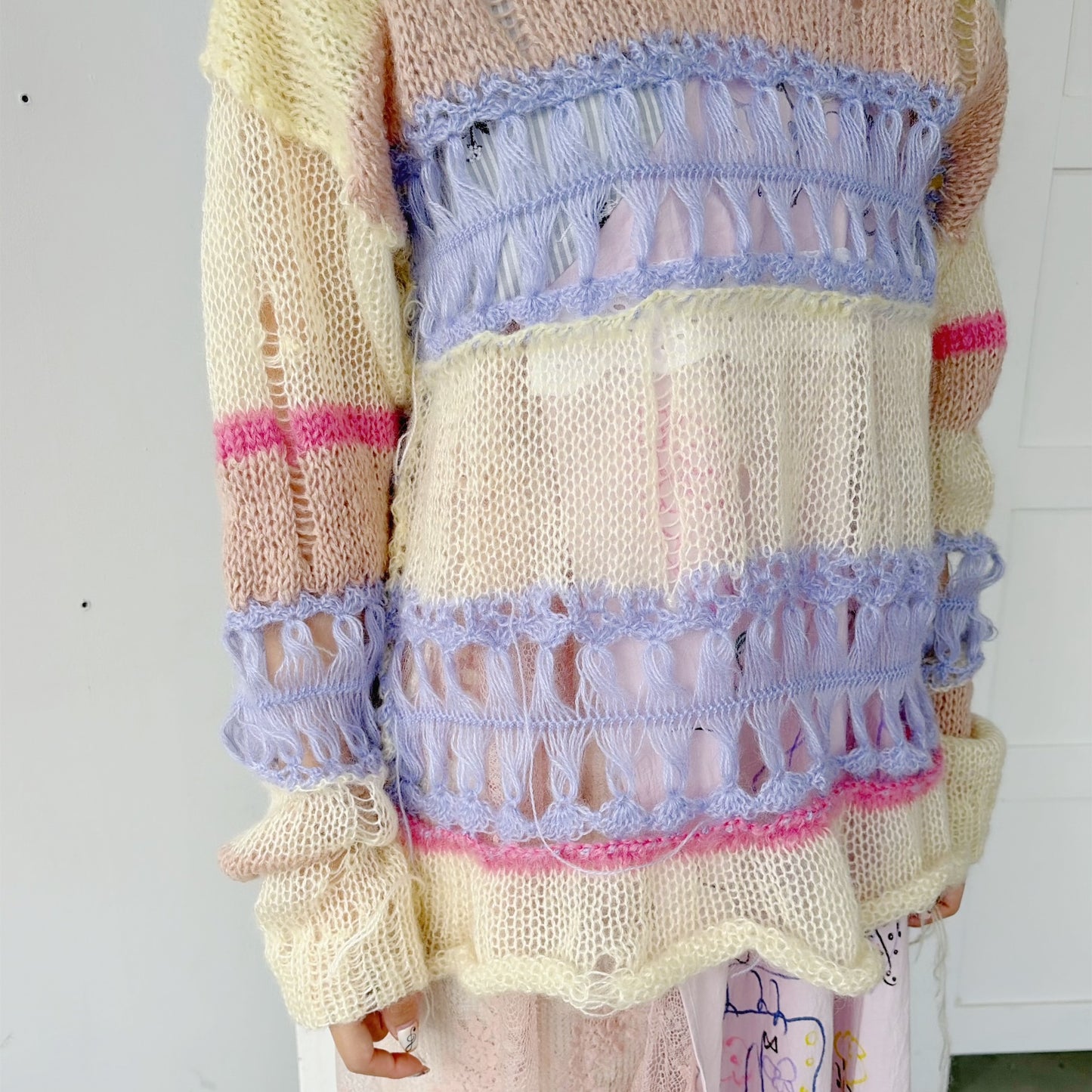 Mohair border knit / Ivory / モヘアボーダーニット