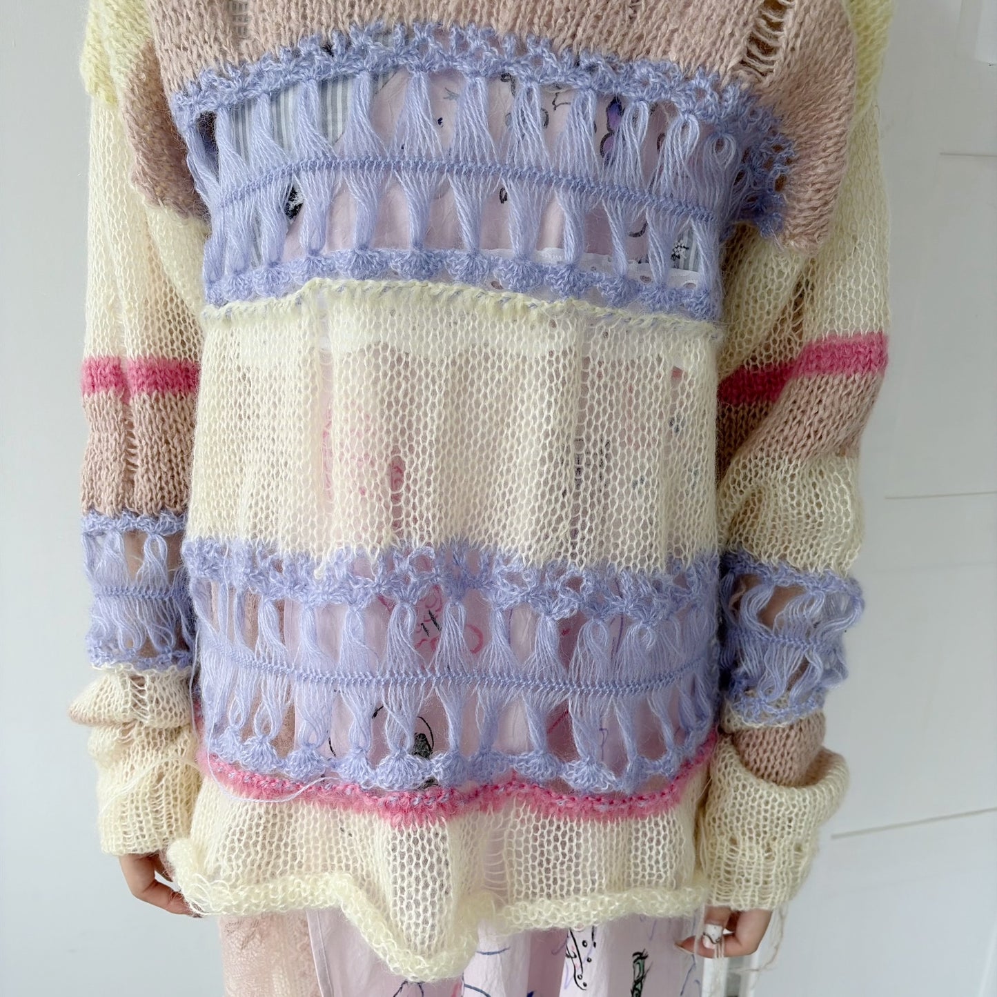 Mohair border knit / Ivory / モヘアボーダーニット