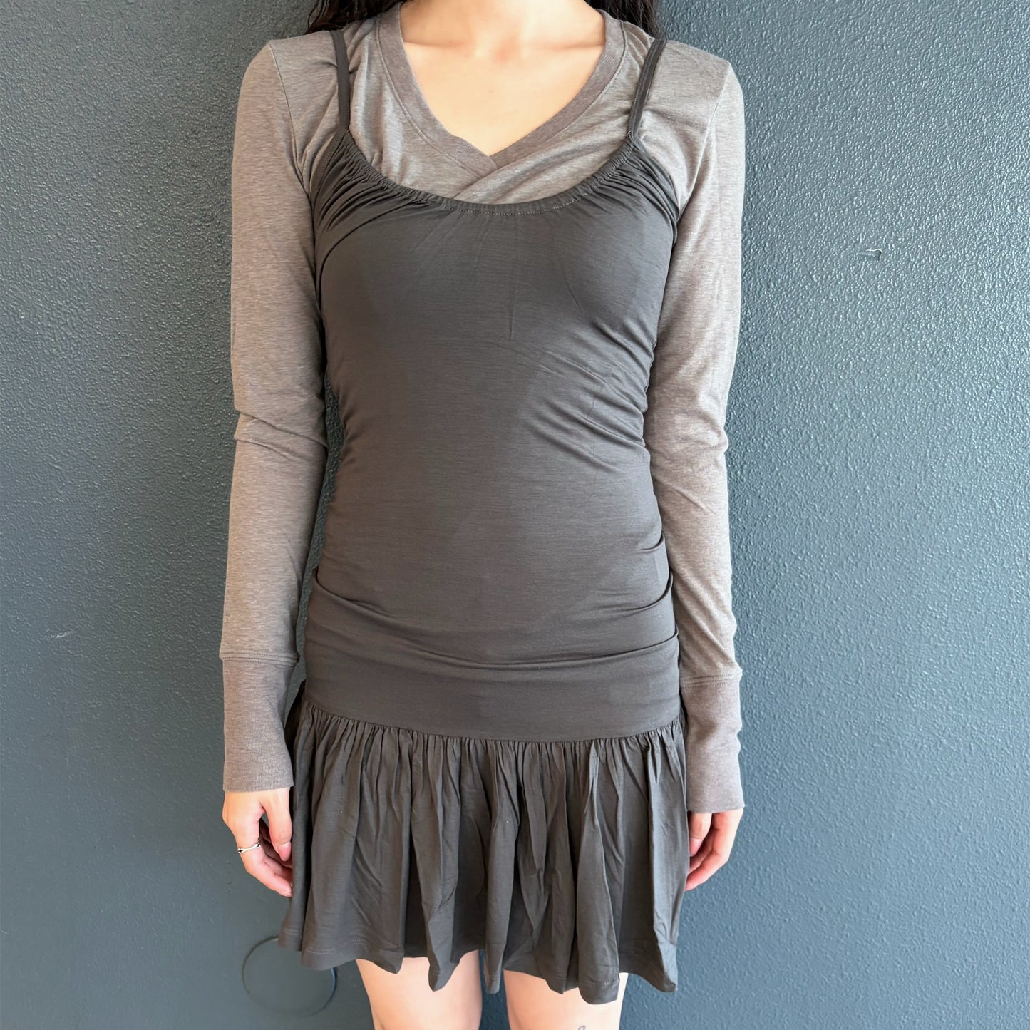 [fe.3] chérie dress / charcoal / シェリードレス