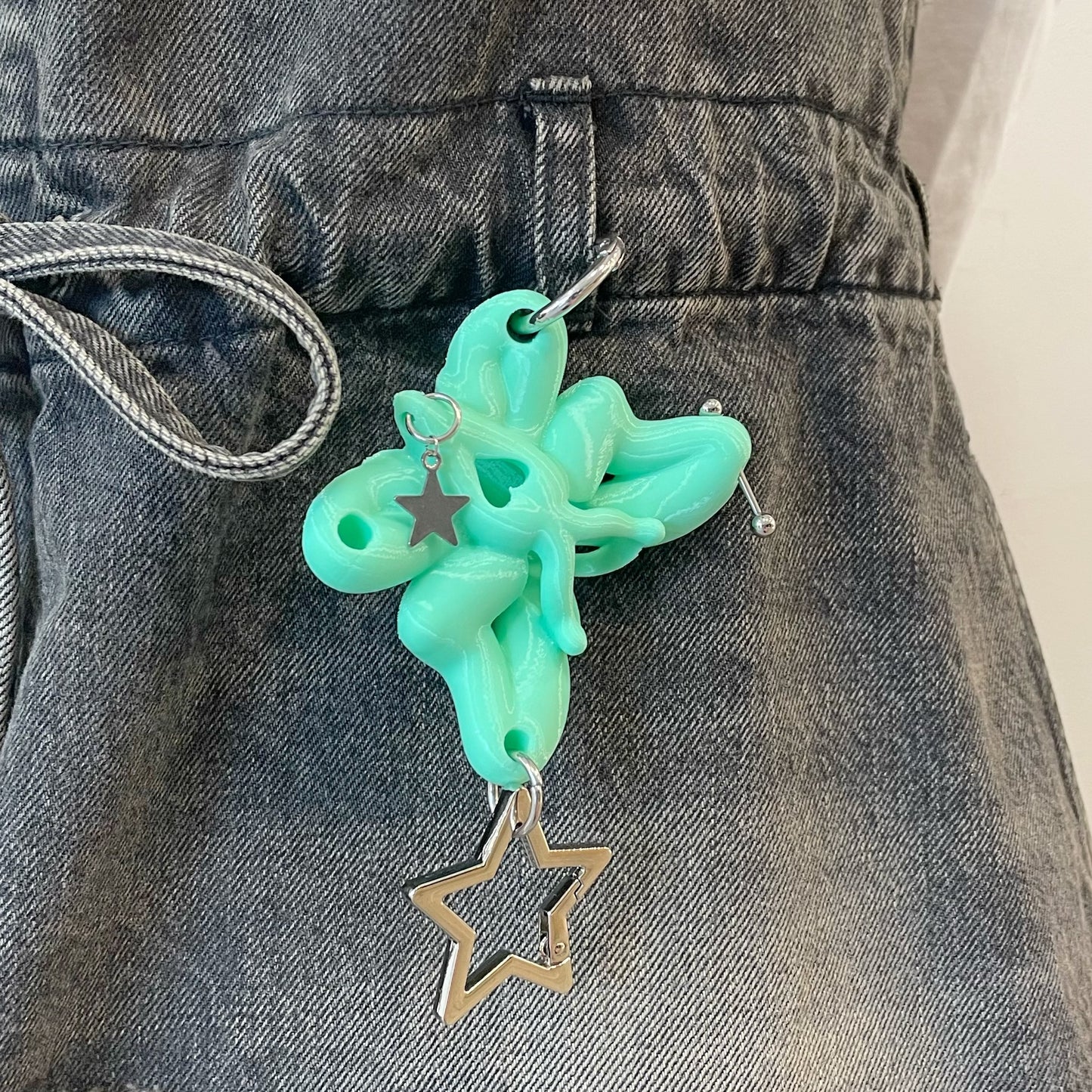 NABI DUO KEYCHAIN / Minty Green / バタフライキーチェーン