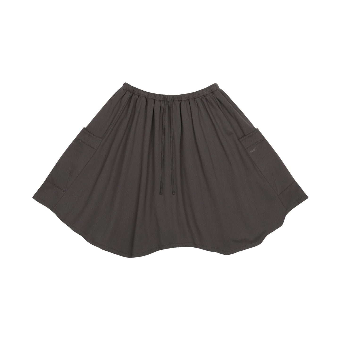 STRIPED LAYERED MIDI SKIRT / CHARCOAL / レイヤードミディスカート