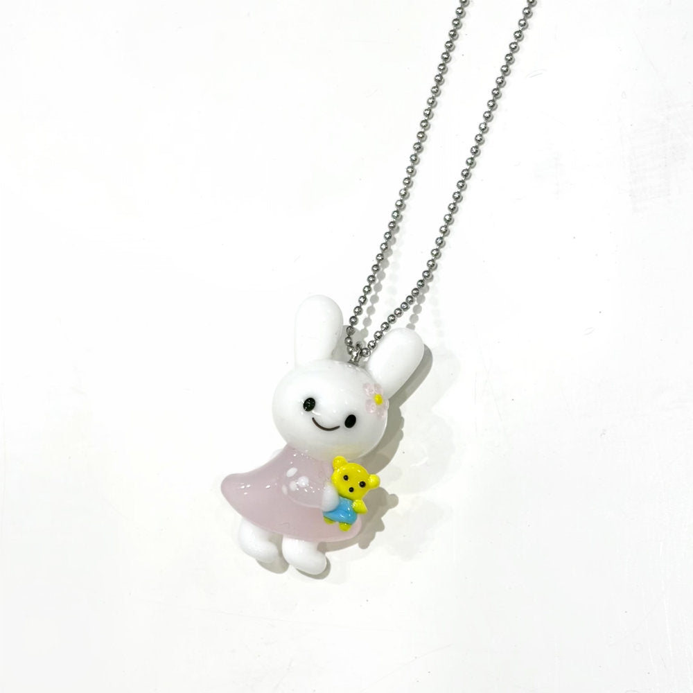 [X YOUNGART] Glass KIDDY Hugs JINI Necklace / ガラスネックレス