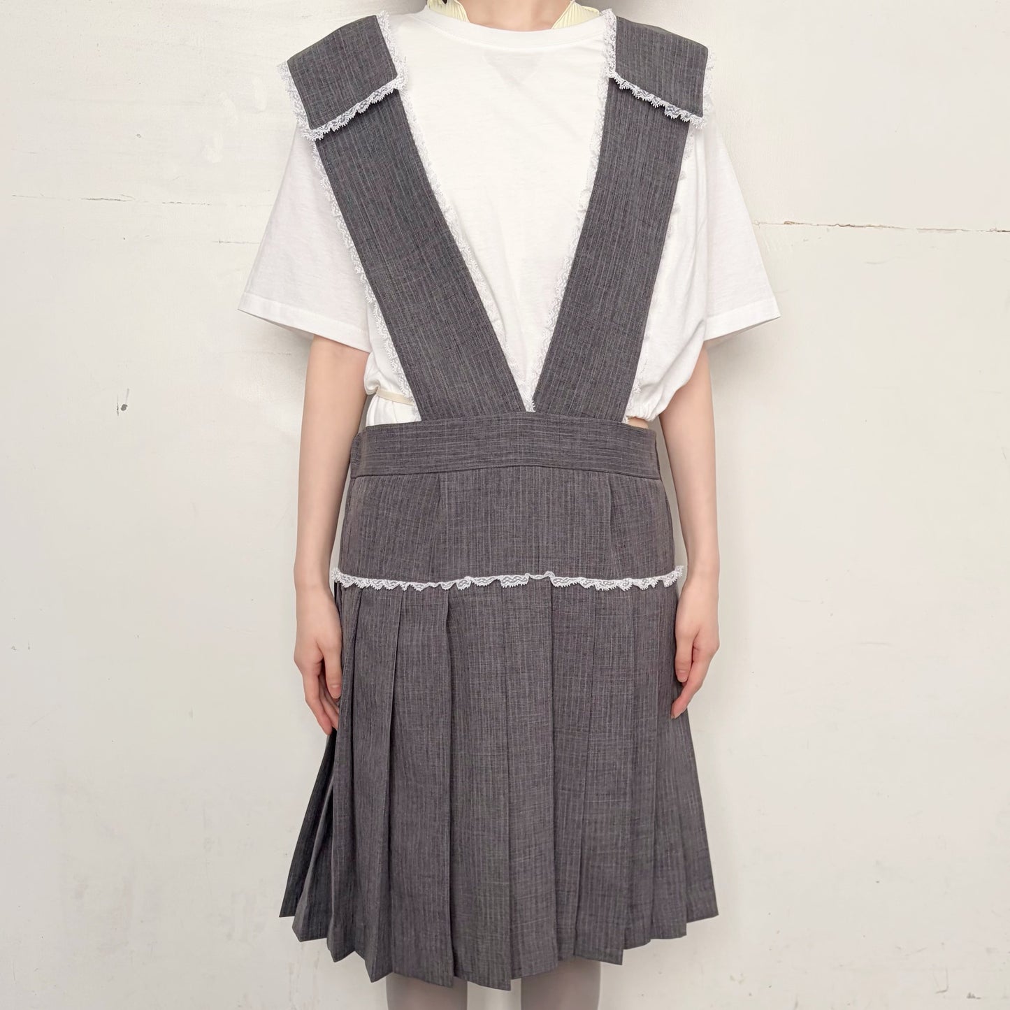 SCHOOL APRON DRESS / GRAY / スクールエプロンドレス