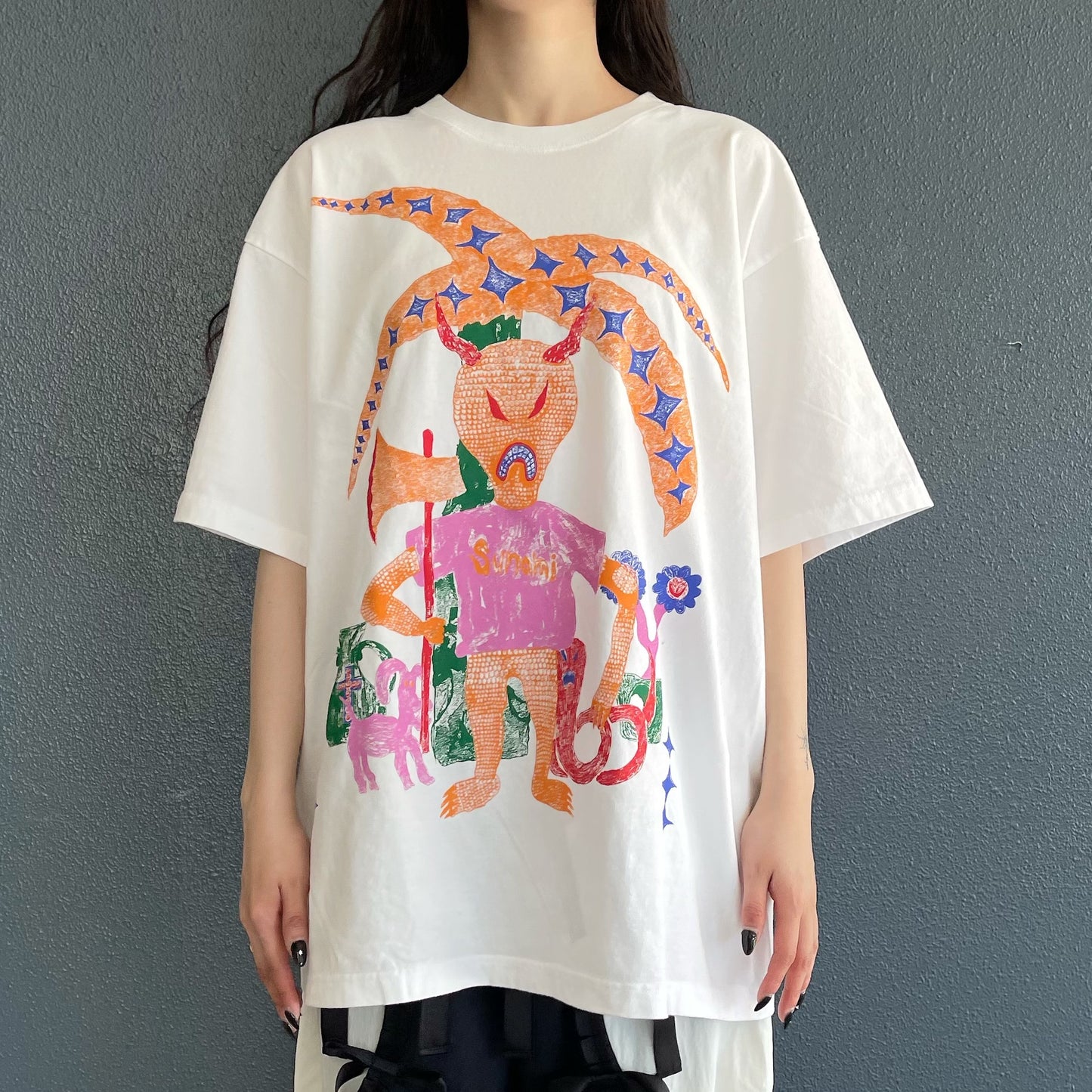 A LITTLE TRAUMA T-SHIRT BIOWASHED / WHITE / グラフィックTシャツ