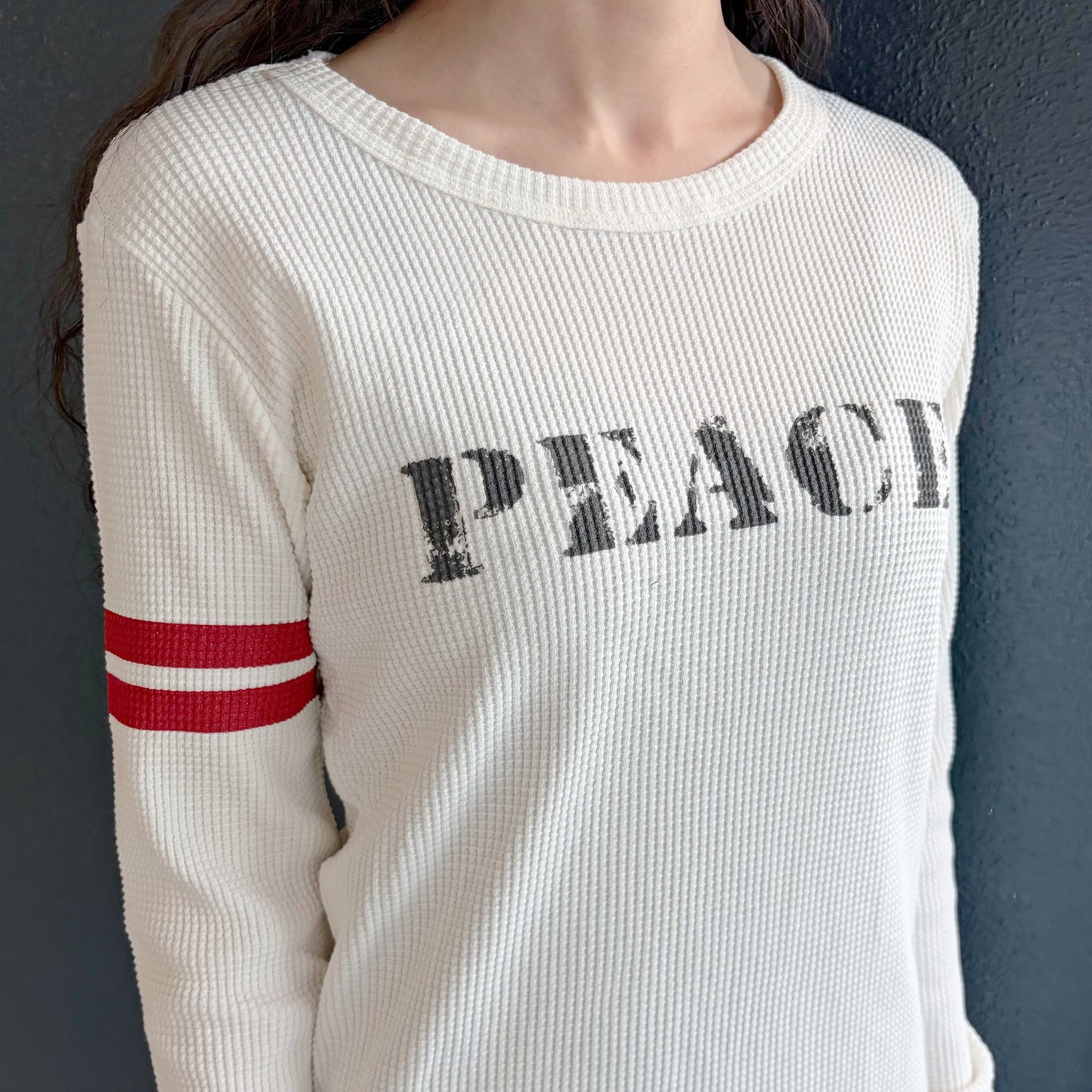 [F.E.E.S] peace waffle dress / ivory / ワッフルドレス